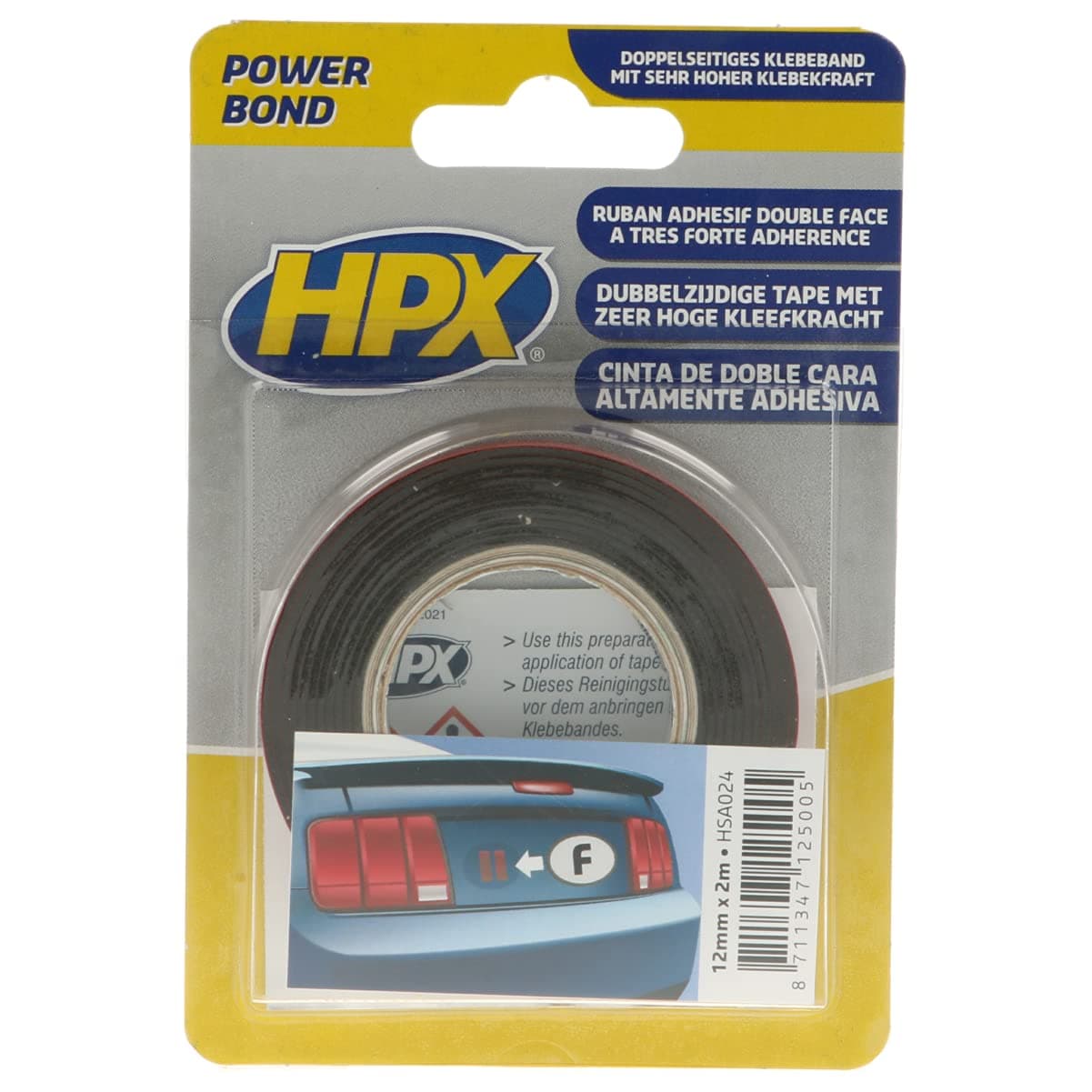 HPX MHSA024 Double Sided Adhesive Tape, 12 mm x 2 m