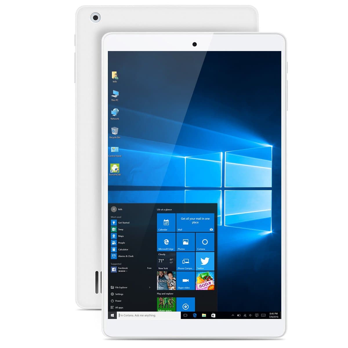 Teclast X80 Pro 8" Windows 10 & Android 5.1 Dual OS Tablet PC, Intel Cherry Trail Z8300 Quad-Core 2GB RAM 32GB ROM Tablet with Dual Camera (2.0MP/2.0MP) G-sensor Wifi Bluetooth 4.0 OTG Micro HDMI 1200x1920 IPS Screen Tablet Computer - White [Best Gift for Father's Day]