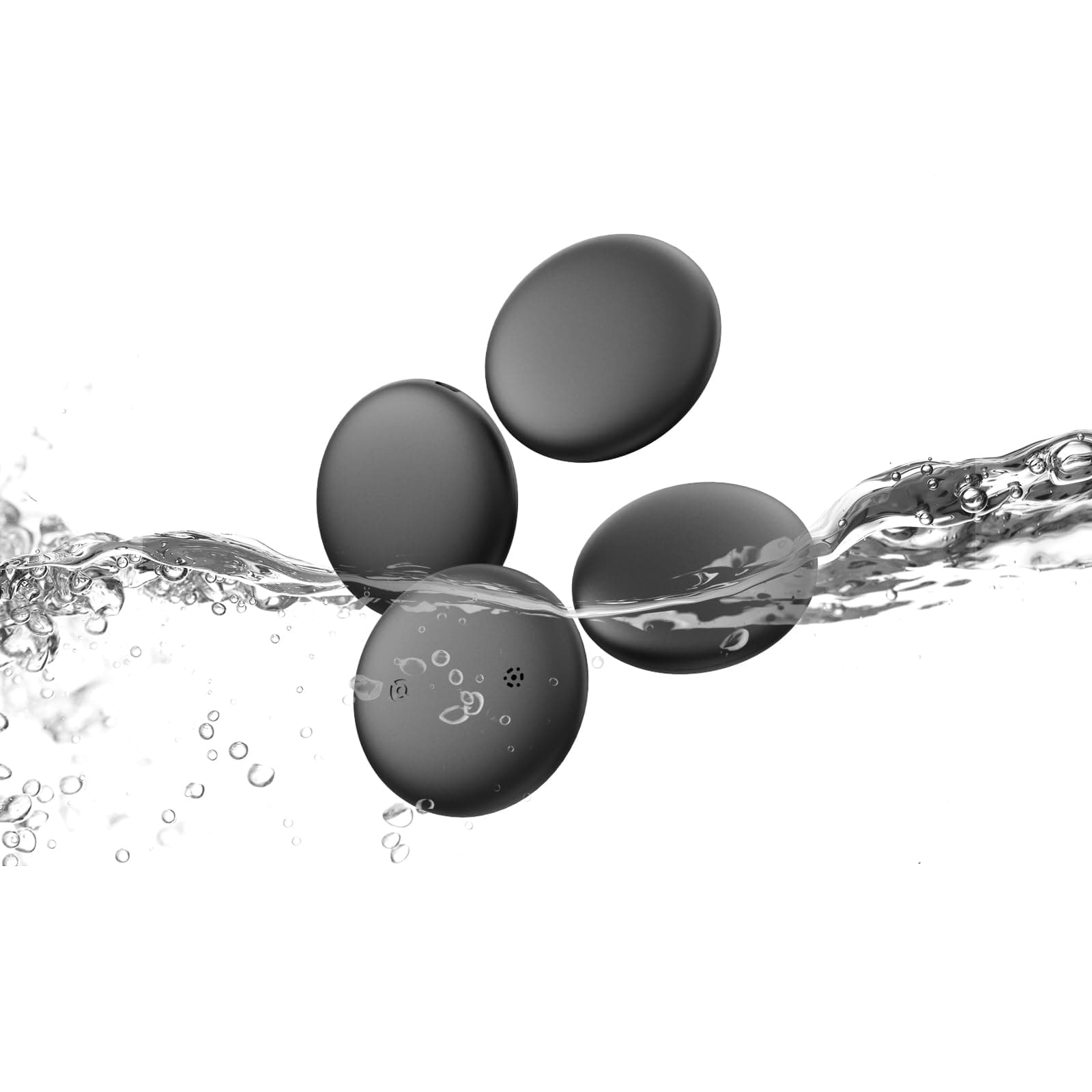 IP68 Waterproof Alternative, Smart Tag Key Finder Works with Find My (iOS Only), Bluetooth Tracker, Finder Locator for Keys, Luggage, Backpack, Wallet (Black, 4 Pack)