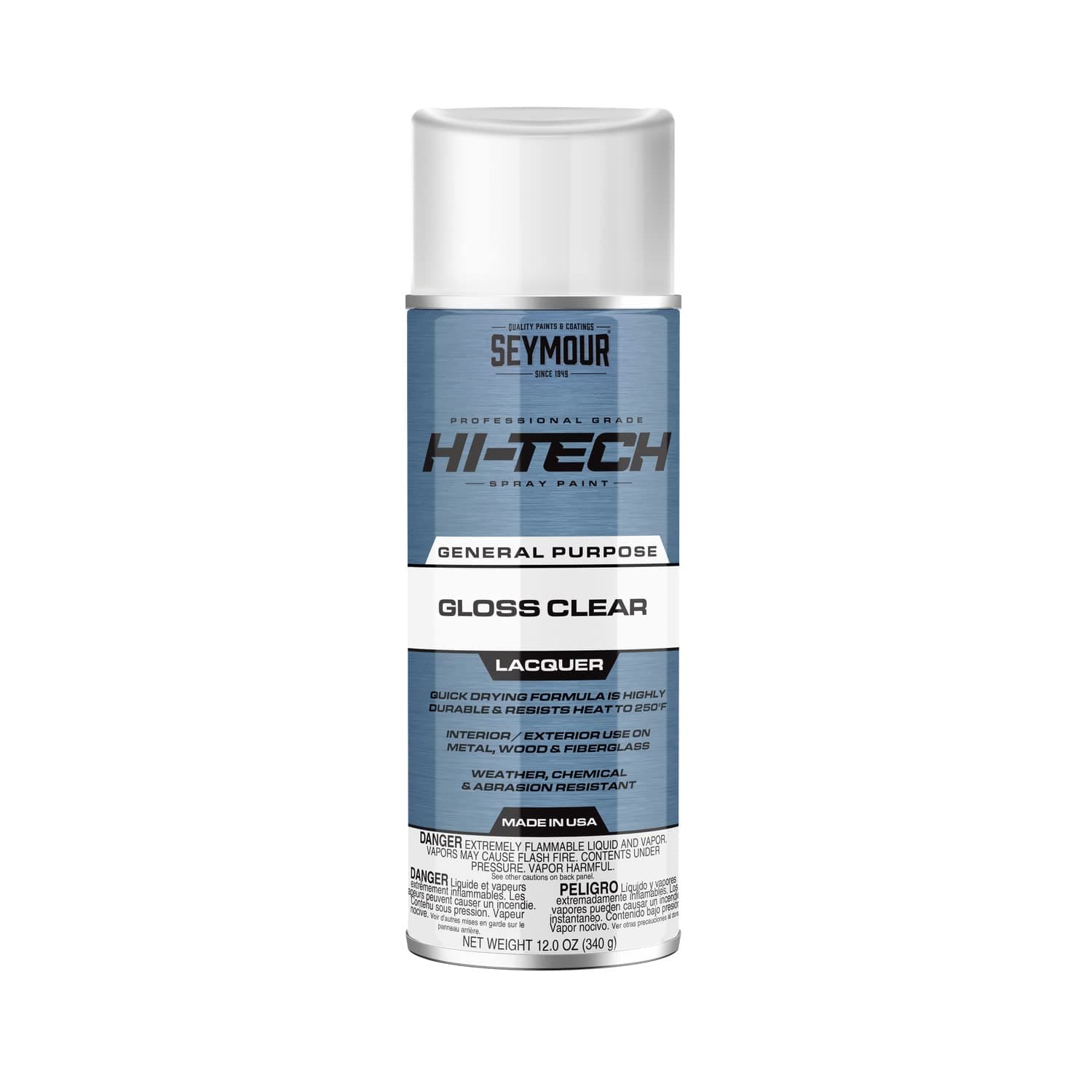 16-821 Hi-Tech Lacquers Spray Paint, Gloss Clear with UV Resistant