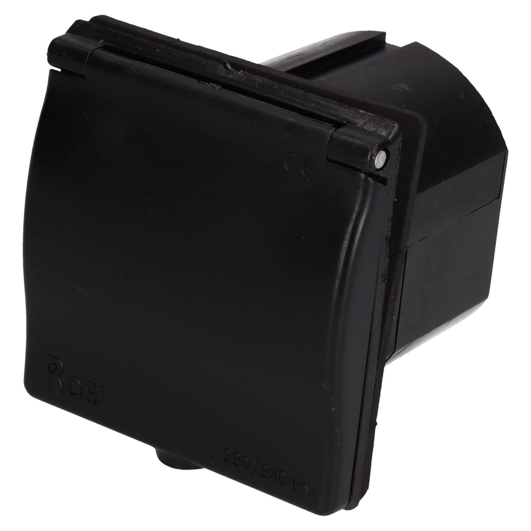 AB Tools230v Mains 16A Flush Inlet Socket Black Caravan Motorhome Trailer Hook Up