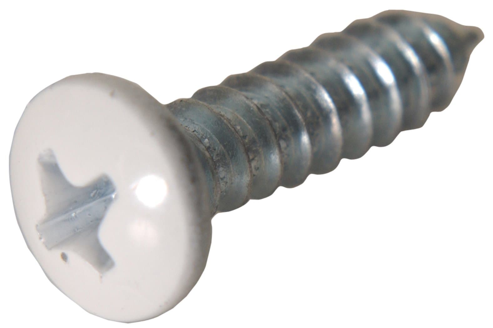 Hillman 80250 8 x 3/4 -Inch Pan Head Phillips Sheet Metal Screw, 100-Pack,White