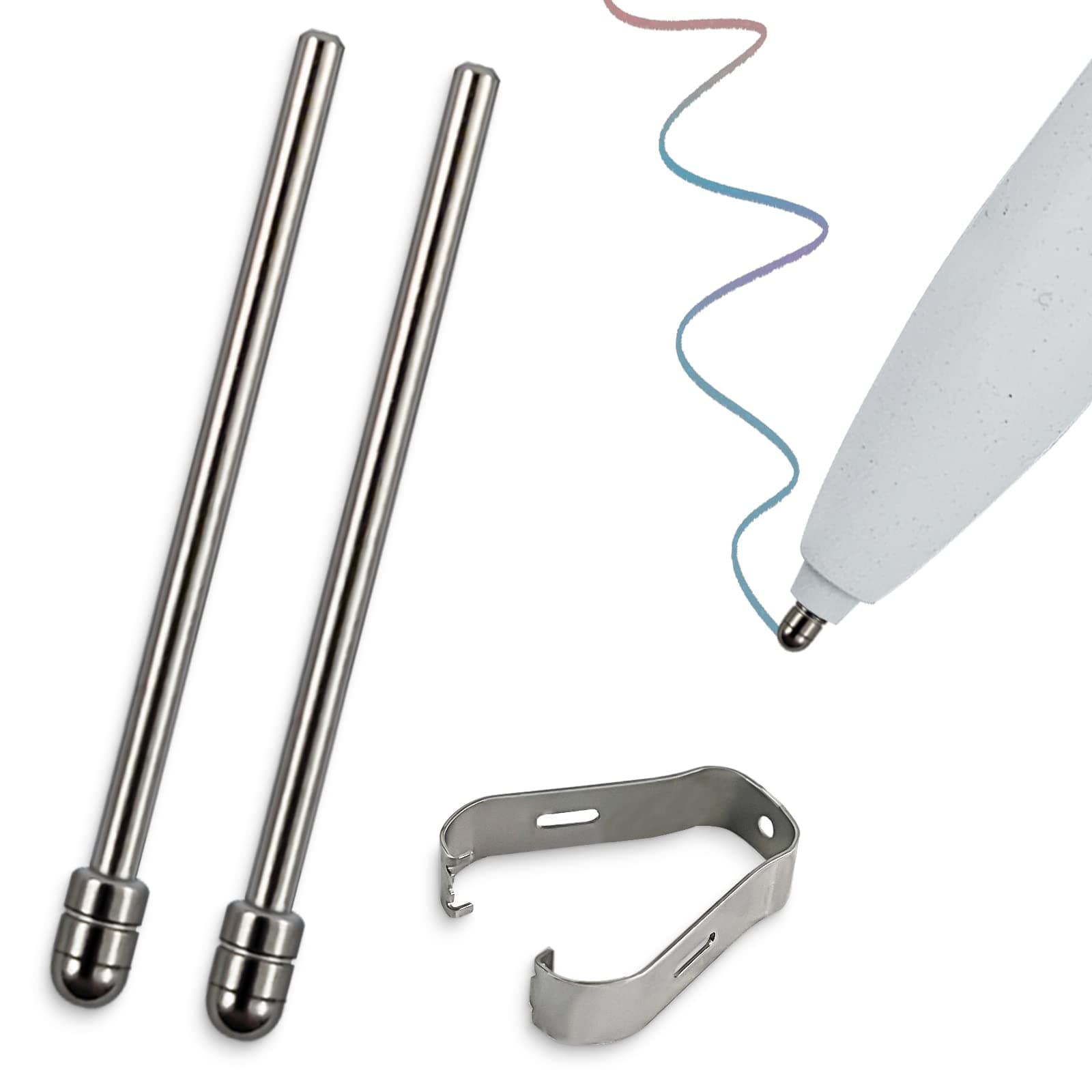 Titanium Alloy Replacement Tip Will Not Worn Out Of Worn For 2 Great Manufacturer Stylus Pen Ballpoint Pen Smooth Note Taking Fine Back Up Tip 2 Pieces
