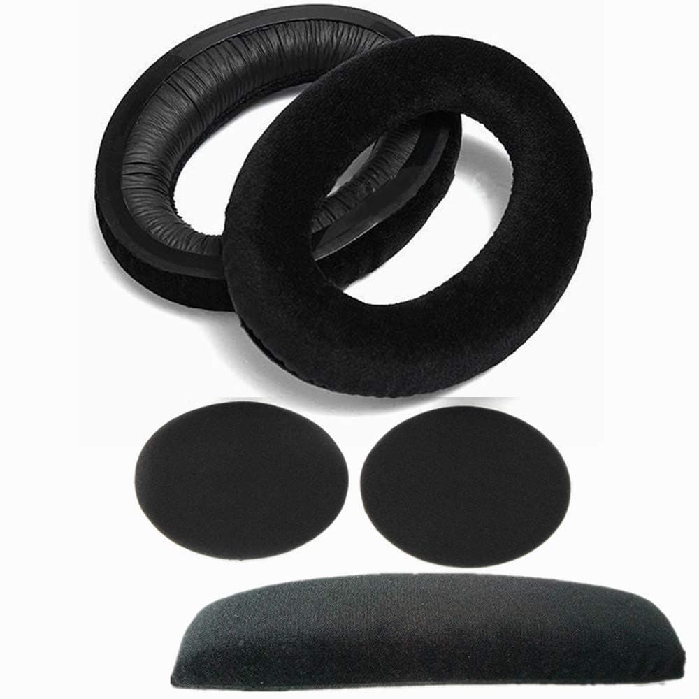 Rhinenet Replacement Earpads Ear Cushions Cover with Headband For Sennheiser HD598, HD598SE, HD598CS, HD515, HD555, HD595, HD518 Headphones (Black)