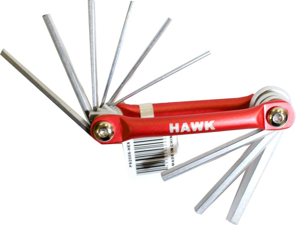 9 Piece Hex Key Set | Includes Key Sizes: 1/16" (0.16 cm) to 1/4" (0.64 cm) | Red Anodized Frame | Handy Tool For Assembling Furniture, Loosening & Tightening Bolts, Auto Bike Repairs