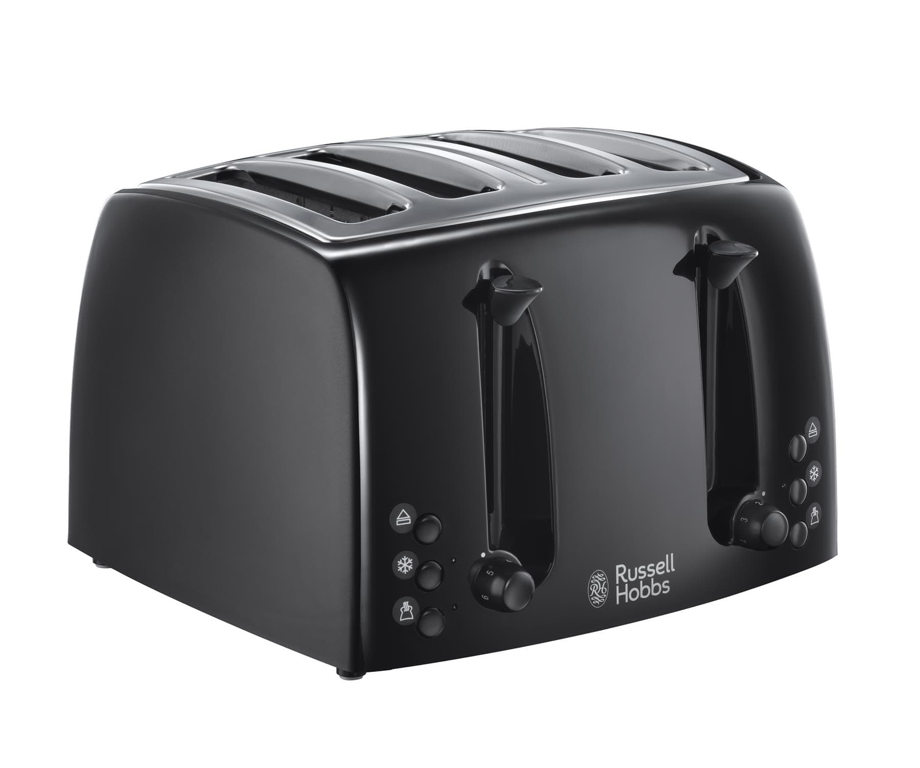 Russell Hobbs 21651 Textures 4-Slice Toaster 21651-Black, Plastic, Black
