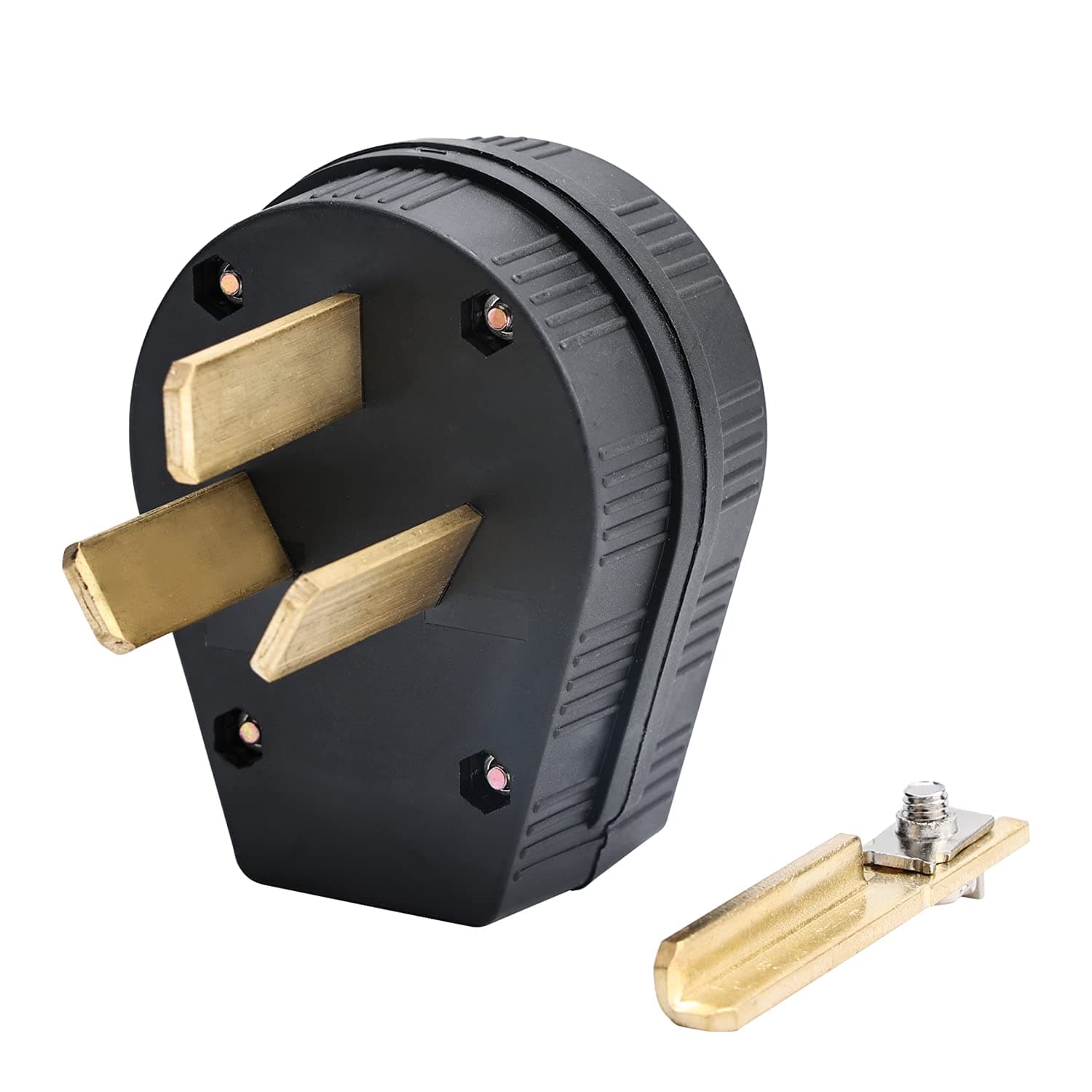 STARELO 10-30P & 10-50P Angle Plug, 30/50A 125/250V 3 Pole 3 Wire, No Grounding, Straight Blade 3 Prong Male Plug, Heavy Duty Industrial Grade Power Plug(10-30&50P)