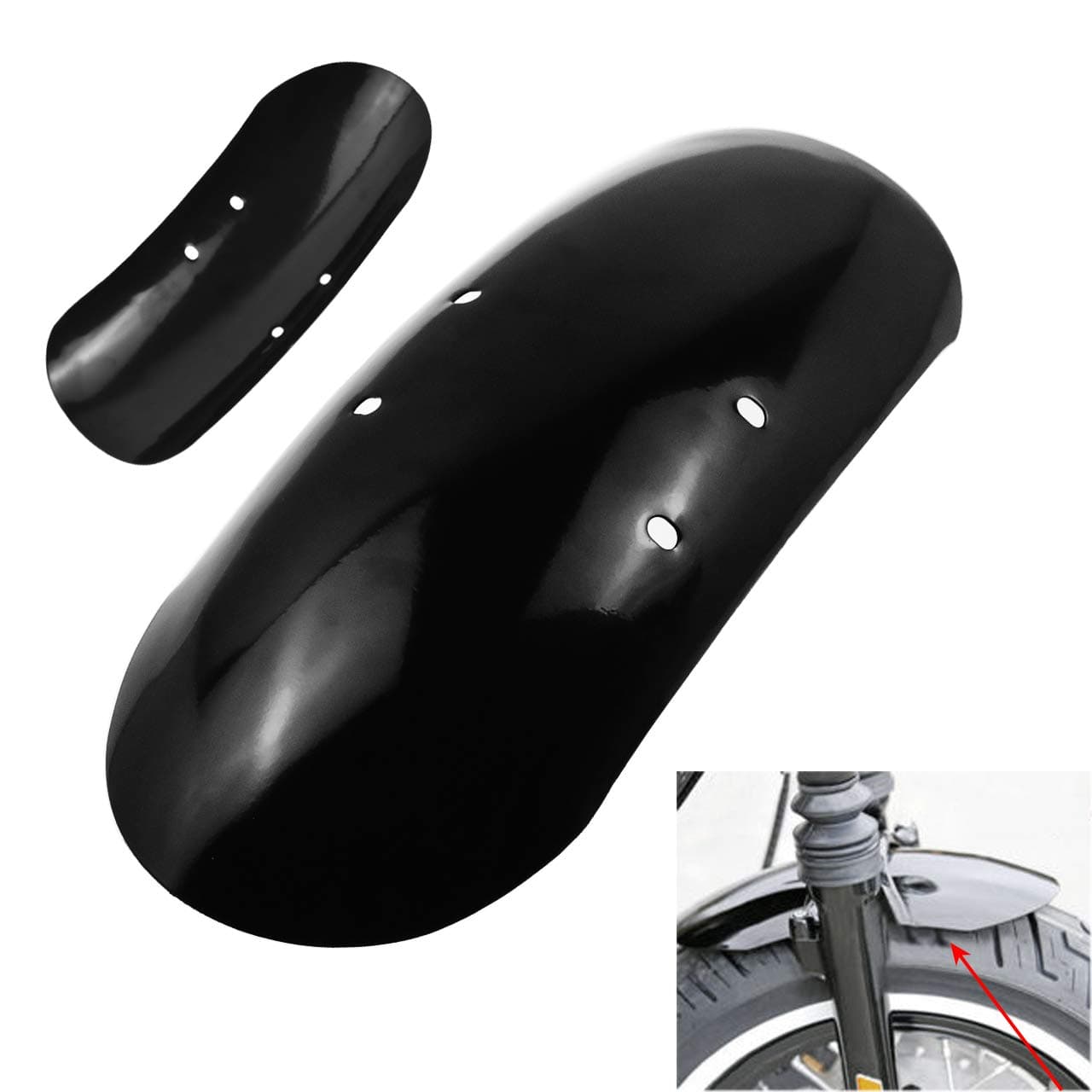 HDBUBALUS Short Front Fender Custom Compatible Fit for 2010-2017 Harley Sportster Fit forty Eight XL1200X