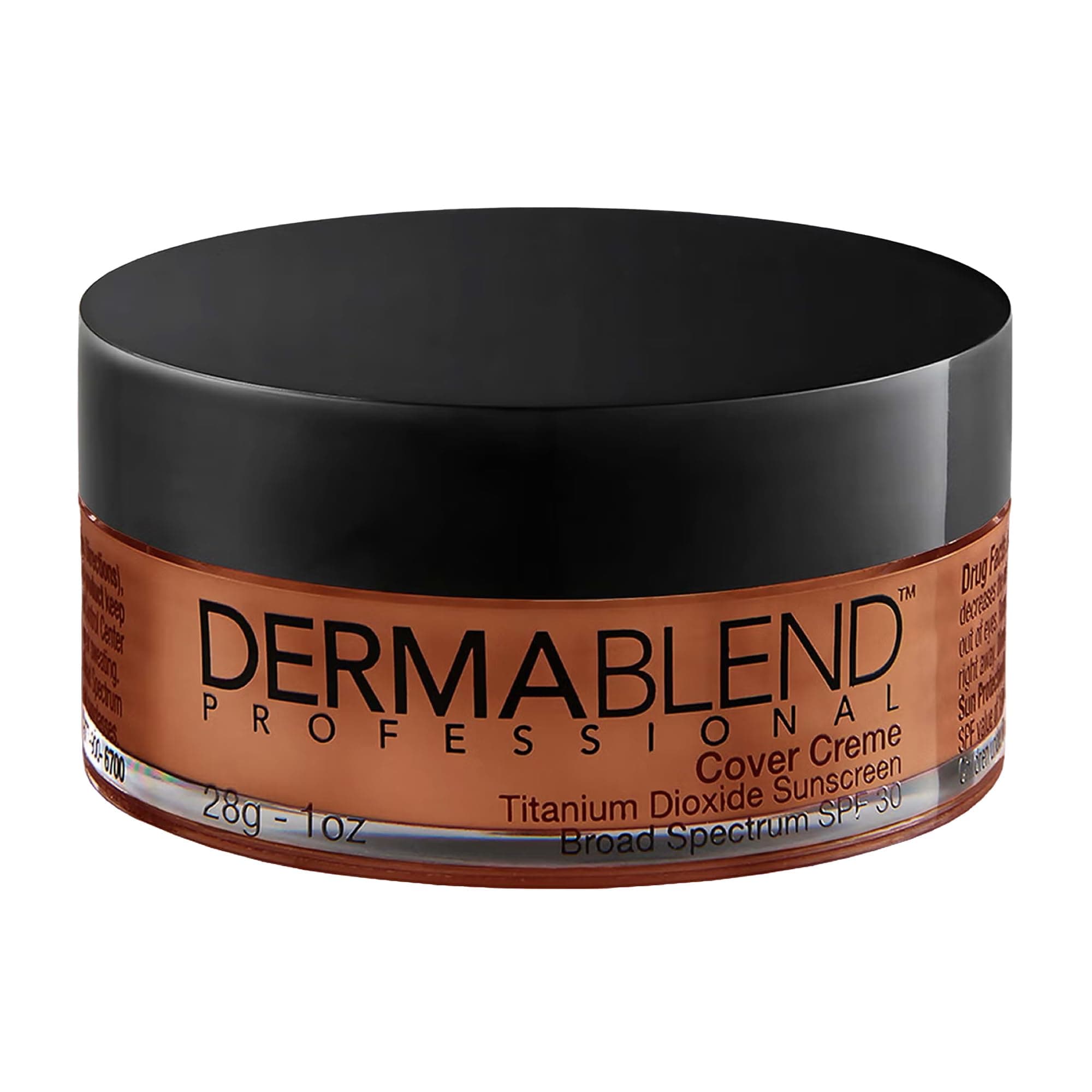 Dermablend Cover Crème Full Coverage Foundation Makeup, Hydrating Cream Concealer for Dark Circles and Blemishes, Maximum Coverage with Mineral Sunscreen SPF 30, 1 OZ