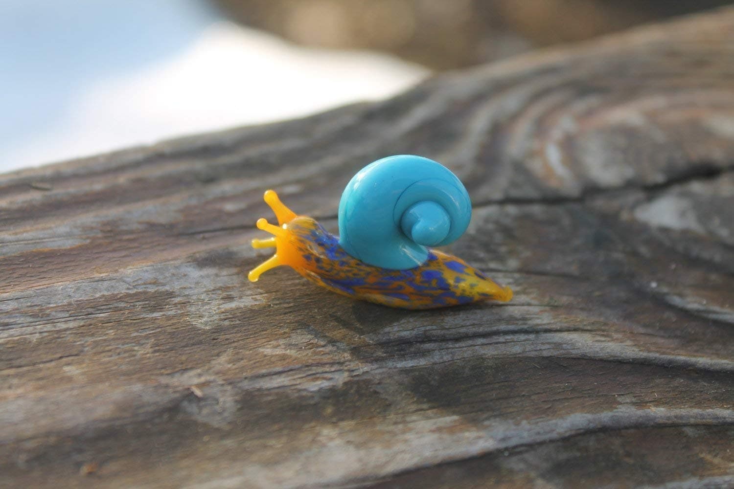 Snail glass sculpture GLASS SLUG lampwork Glass Snail Handcrafted