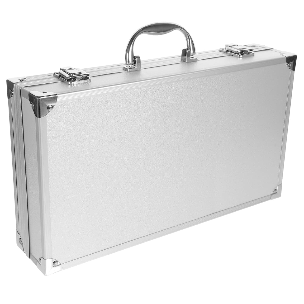 DOITOOL Silver Aluminum Briefcase with Lock, Aluminum Briefcase for Men or Women, Metal Hard Case with Foam for Travelers Luggage Craftsman Travel Cash (14.1x7.8x2.9Inch)