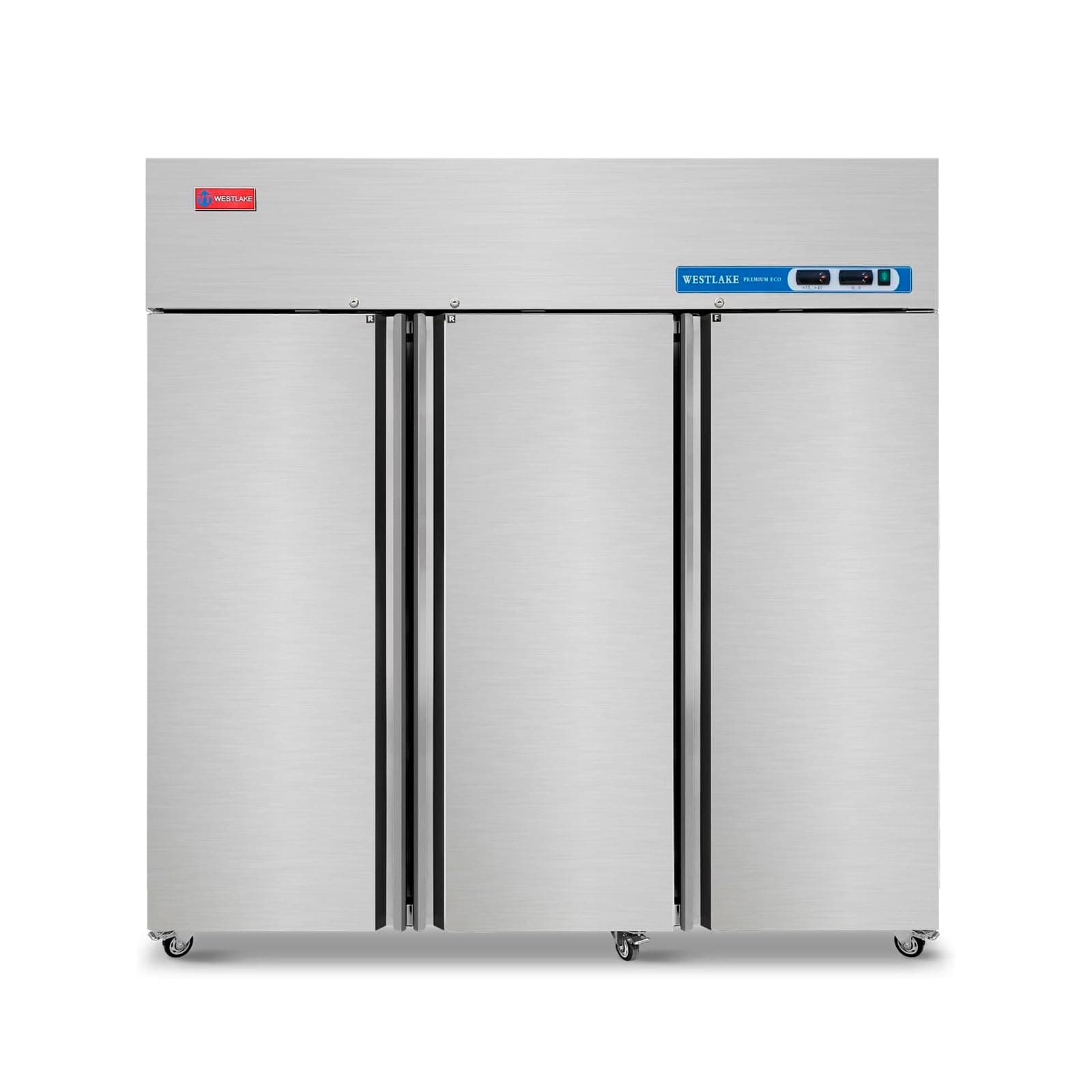 WESTLAKE Commercial Refrigerator and Freezer Combo 72" W 3 door 3 Section Stainless Steel Reach in Solid door Fan Cooling 54 Cu.ft Refrigerator and Freezer Combo for Restuarant, Bar, Shop, etc
