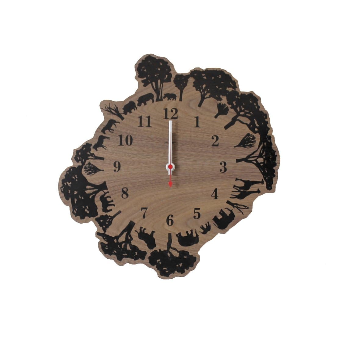 Yamato crafts [ March of African Animals ] Savanna Wall Clock S Walnut YK11-102-wal