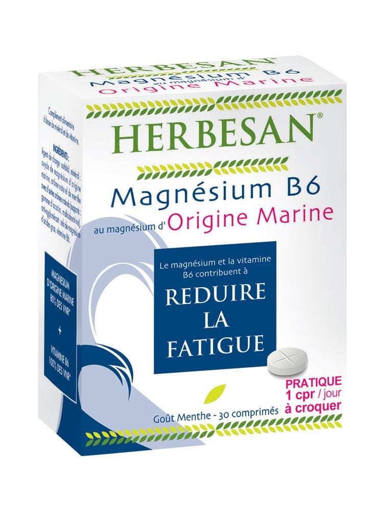 HERBESAN Magnesium Marin + VIT. B6-30 comprimés à croquer