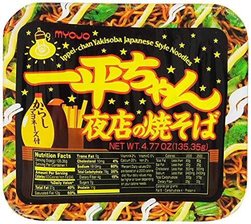 Myojo Ippeichan Yakisoba Japanese Style Instant Noodles, 4.77-Ounce Tubs (Pack of 12) (4 Pack (Pack of 12))