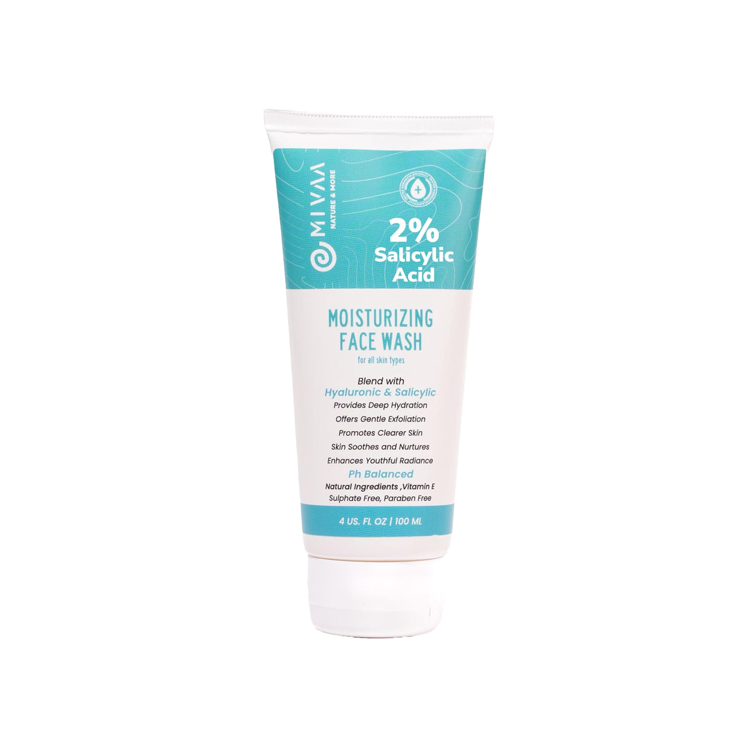 2% Salicylic Acid Face Wash for Acne & Dark Spots | Non-Drying Oil Control Gel Cleanser for Oily & Acne-Prone Skin | With Niacinamide & Hyaluronic Acid | 100ml