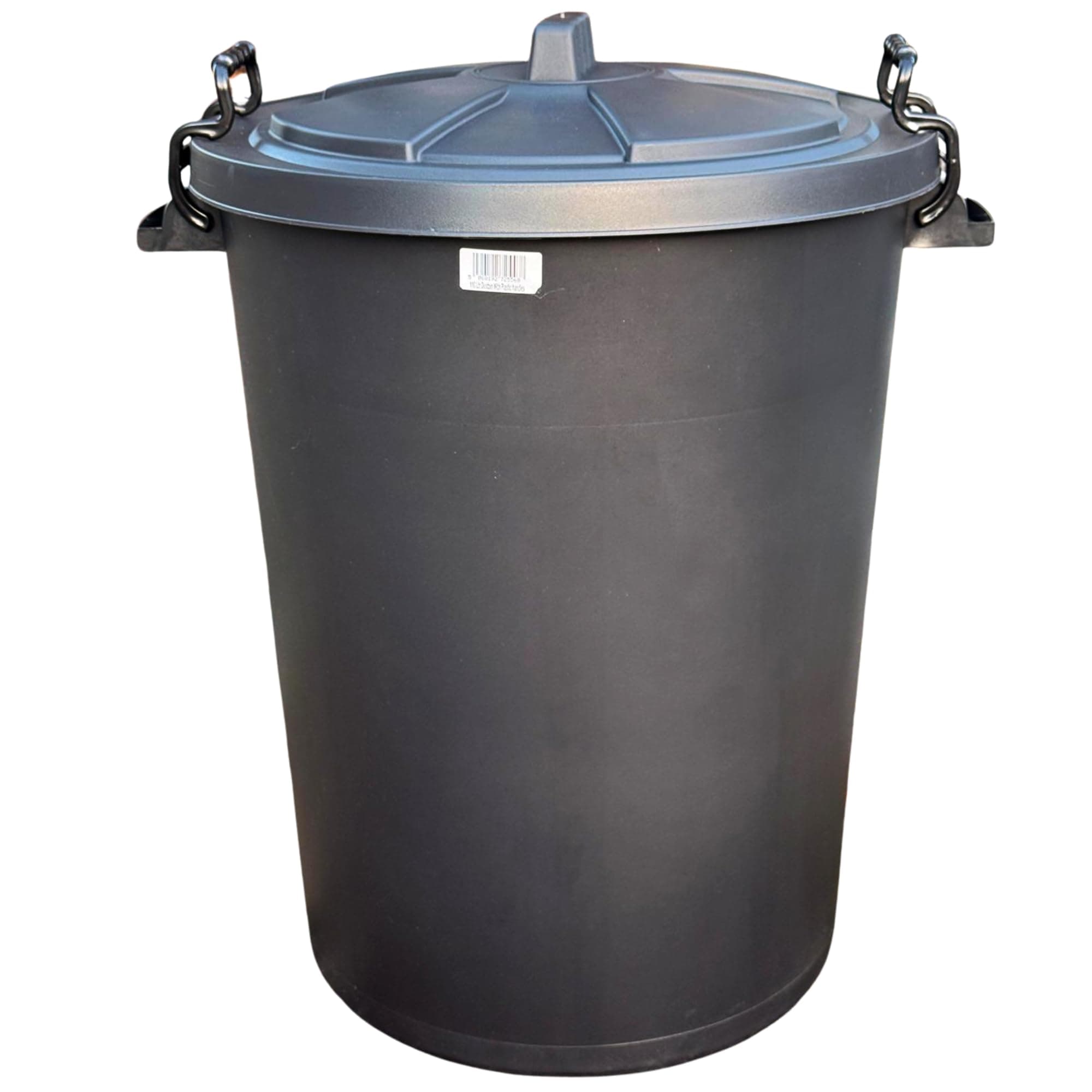 110L HEAVY DUTY BLACK PLASTIC RUBBISH REFUSE BIN WASTE W/ LOCKING LID