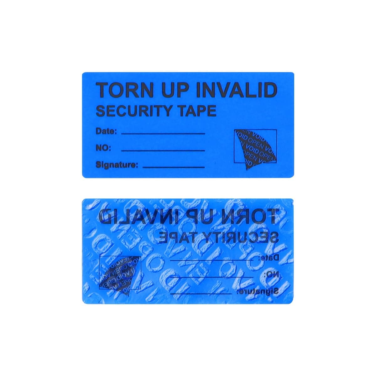 100pcs Tamper Evident Security Stickers Tape Resistant Labels Seals Safety Prevent Opened Void (2.5x5cm Marked on Sticker Blue)