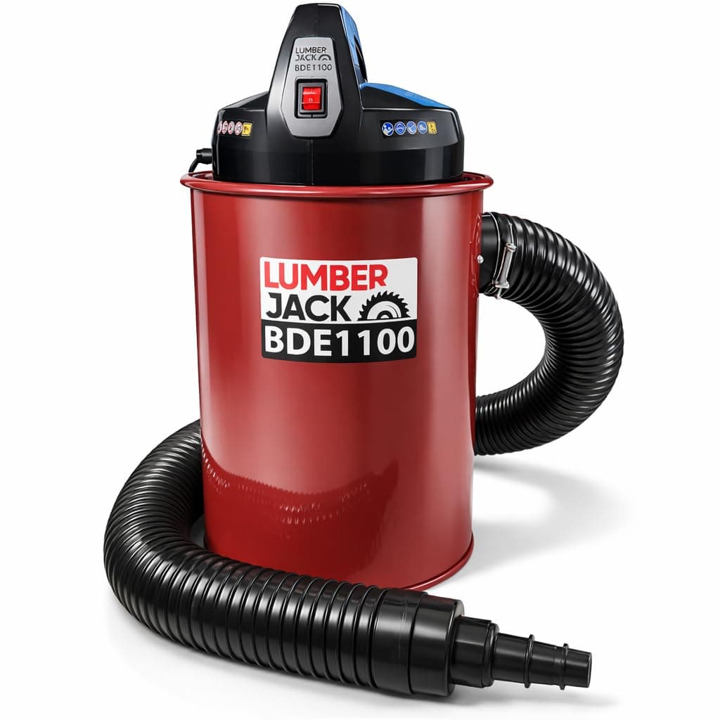 LUMBER JACK BDE1100 50L Woodworking Dust Collector, 1100W Powerful Extractor, 0.5 Micron Filtration, 2m Hose & Multi-Size Adaptors, Low Noise 77dB, Ideal for Small Workshops