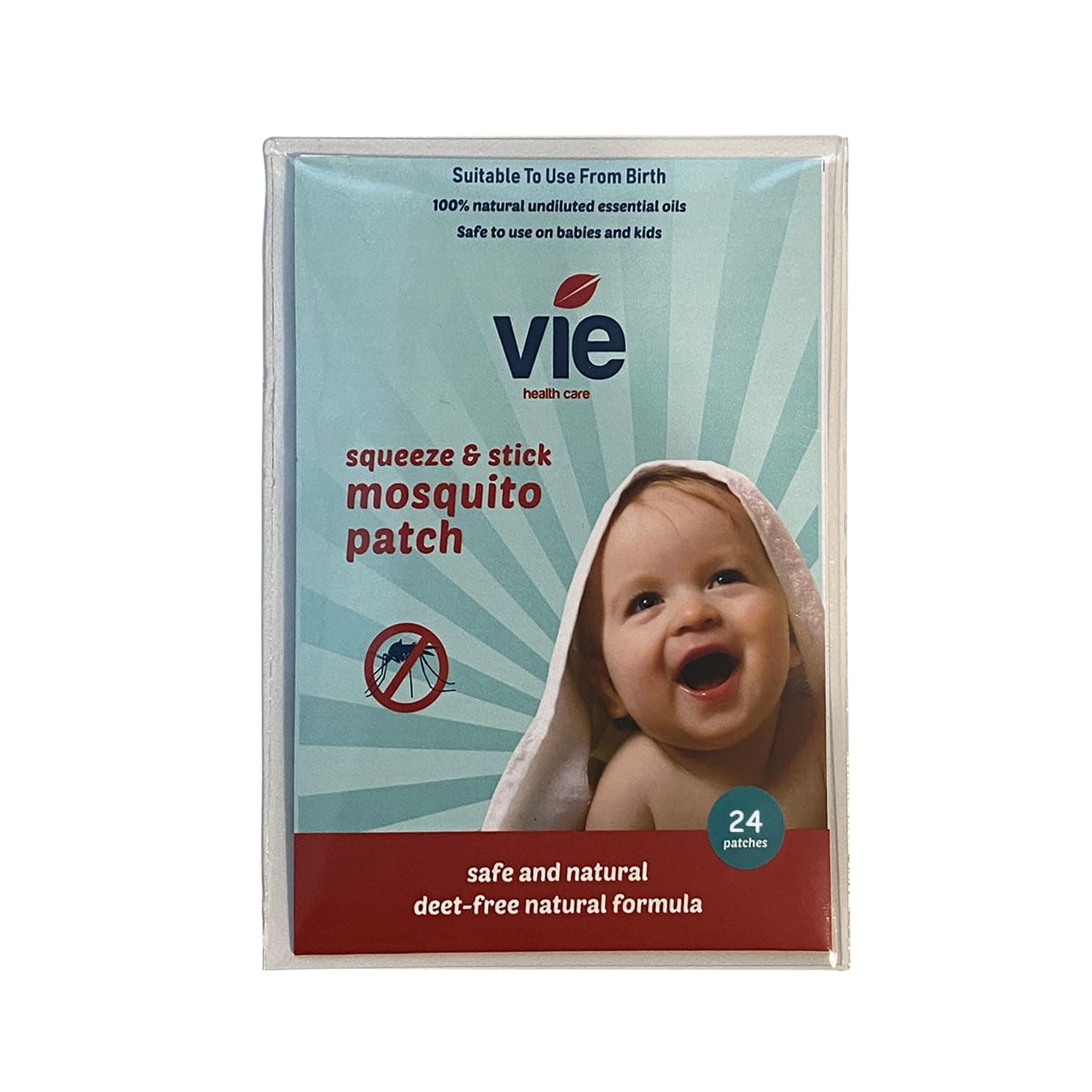 VIE Squeeze & Stick Mosquito Patches (24 Patches) | DEET-Free, Plant-Based Protection for Babies, Kids & Adults | Long-Lasting, Travel-Friendly I Outdoor Essential I Repels Mosquitoes & Other Insects