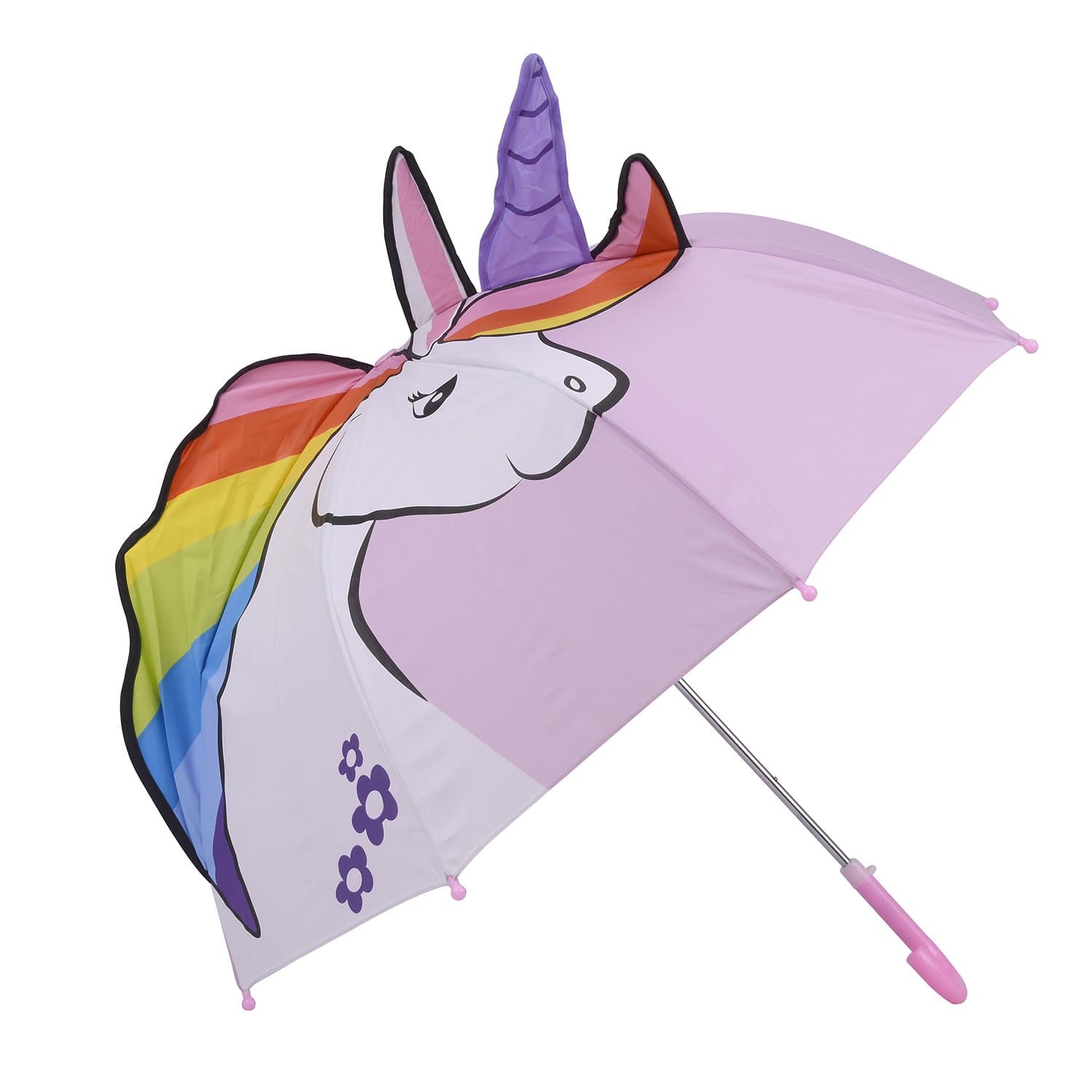 Unicorn Umbrella for Kids with Safety Open and Close by Micaddy Pop Up Unicorn Umbrella| Age 3-7