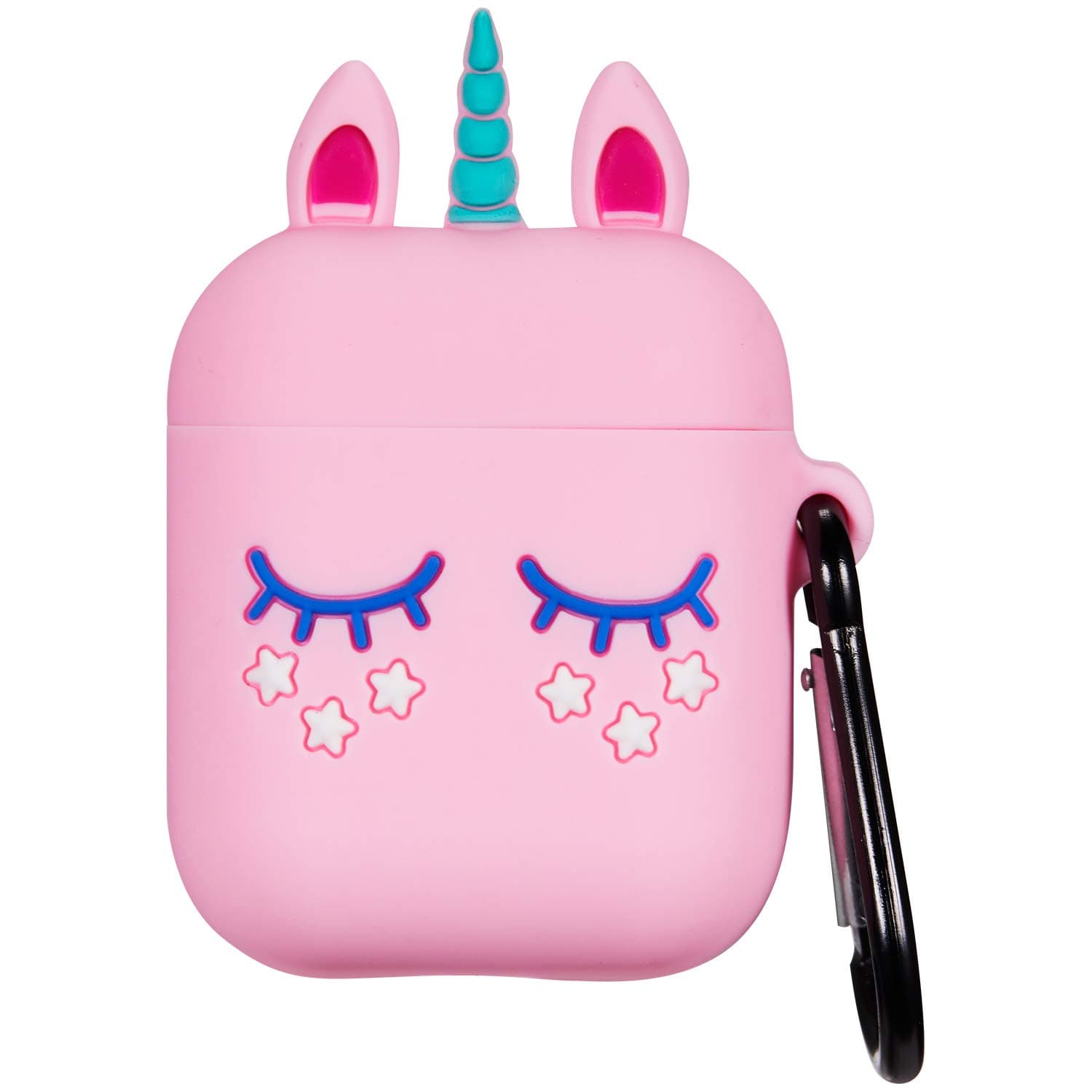 Punswan Pink Unicorn Airpod Case for Airpods 1&2,Cute 3D Funny Cartoon Character Soft Silicone Catalyst Pony Cover,Kawaii Fun Cool Keychain Design Skin,Fashion Cases for Girls Kids Boys Air pods