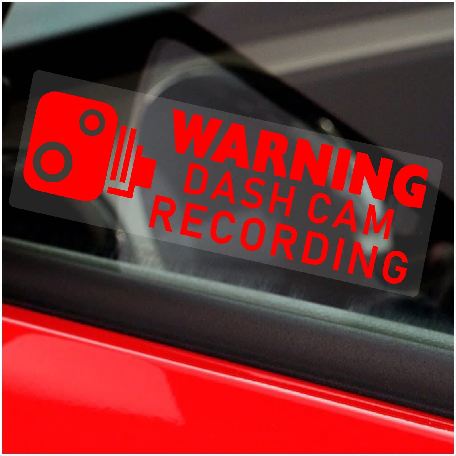 5 x C29R Stickers Warning Dash CAM Recording Red Window Reverse Vehicle Camera Security Warning Dashcam Signs CCTV Car Van Truck Taxi Mini Cab Bus Coach 75x25mm