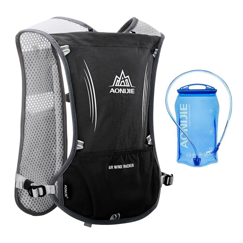AONIJIE5L Running Hydration Vest Pack with 1.5L Water Bladder Adjustable & Lightweight Hydration Backpack for Marathon Race Hiking Cycling