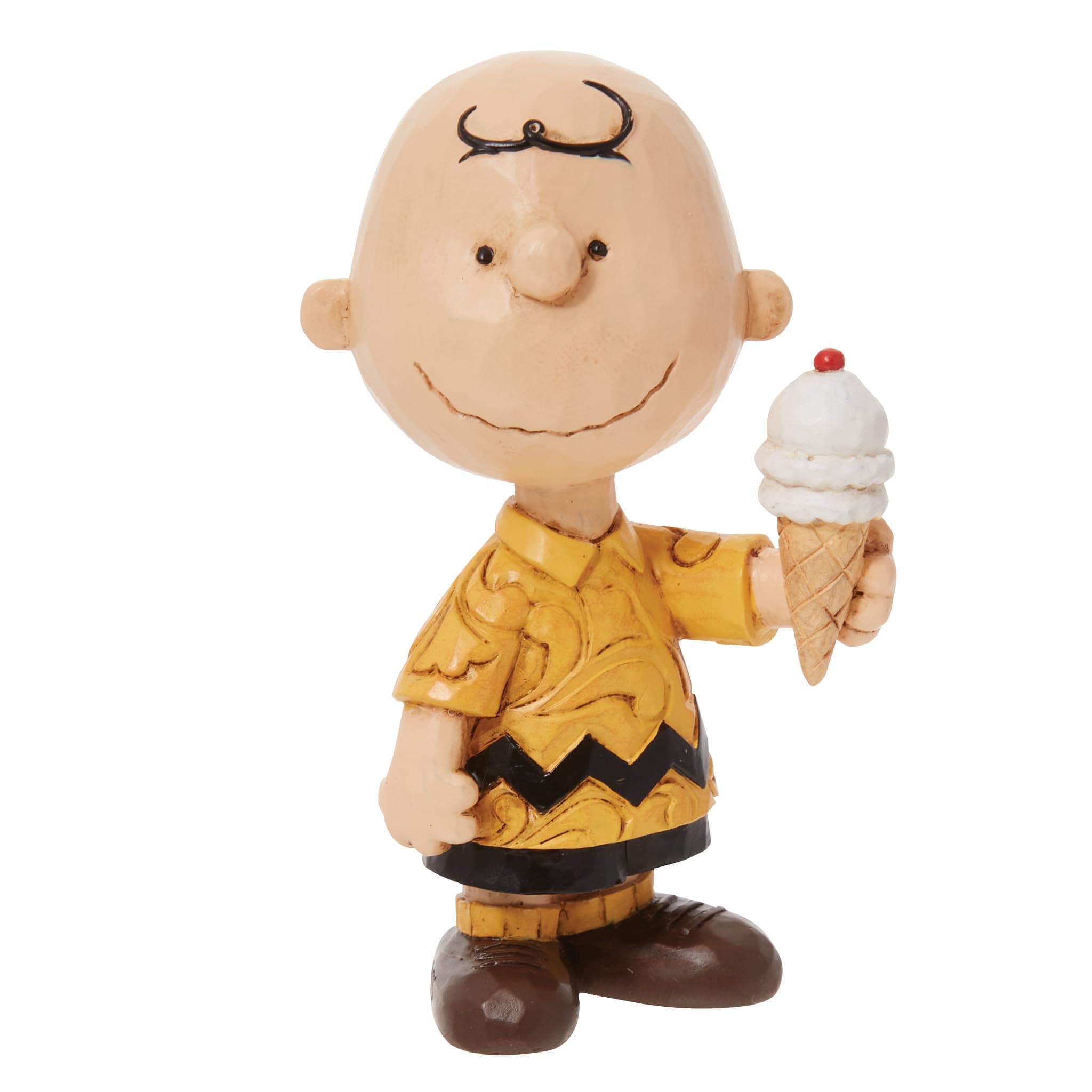 Peanuts by Jim Shore Charlie Brown with Ice Cream Miniature Figurine, 3.25 Inch, Multicolor