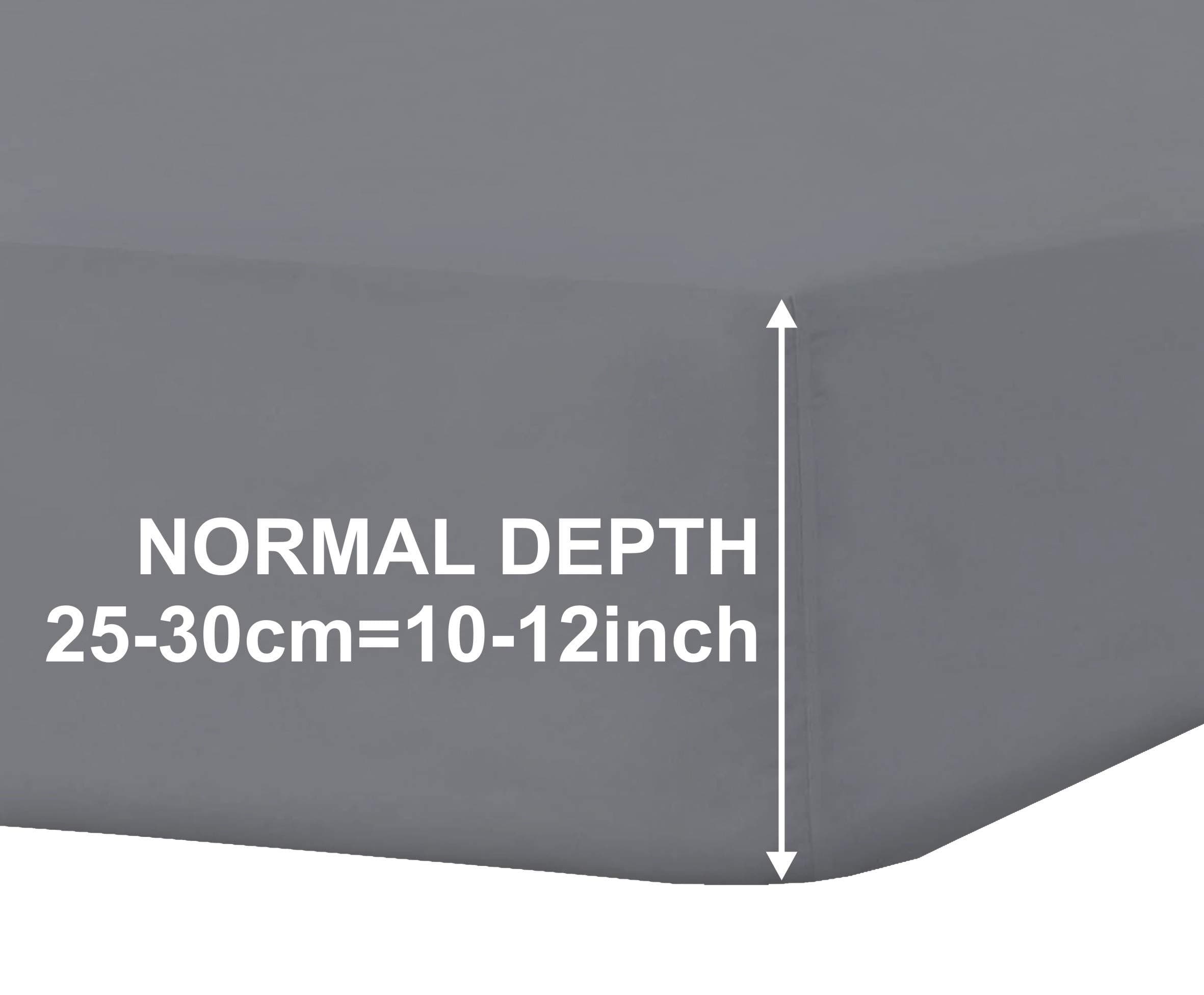 bemodePlain Dyed FITTED SHEETS Solid Colour Easy Care Bedding Single Small Double Super King Size Cot Bed (Grey - King)