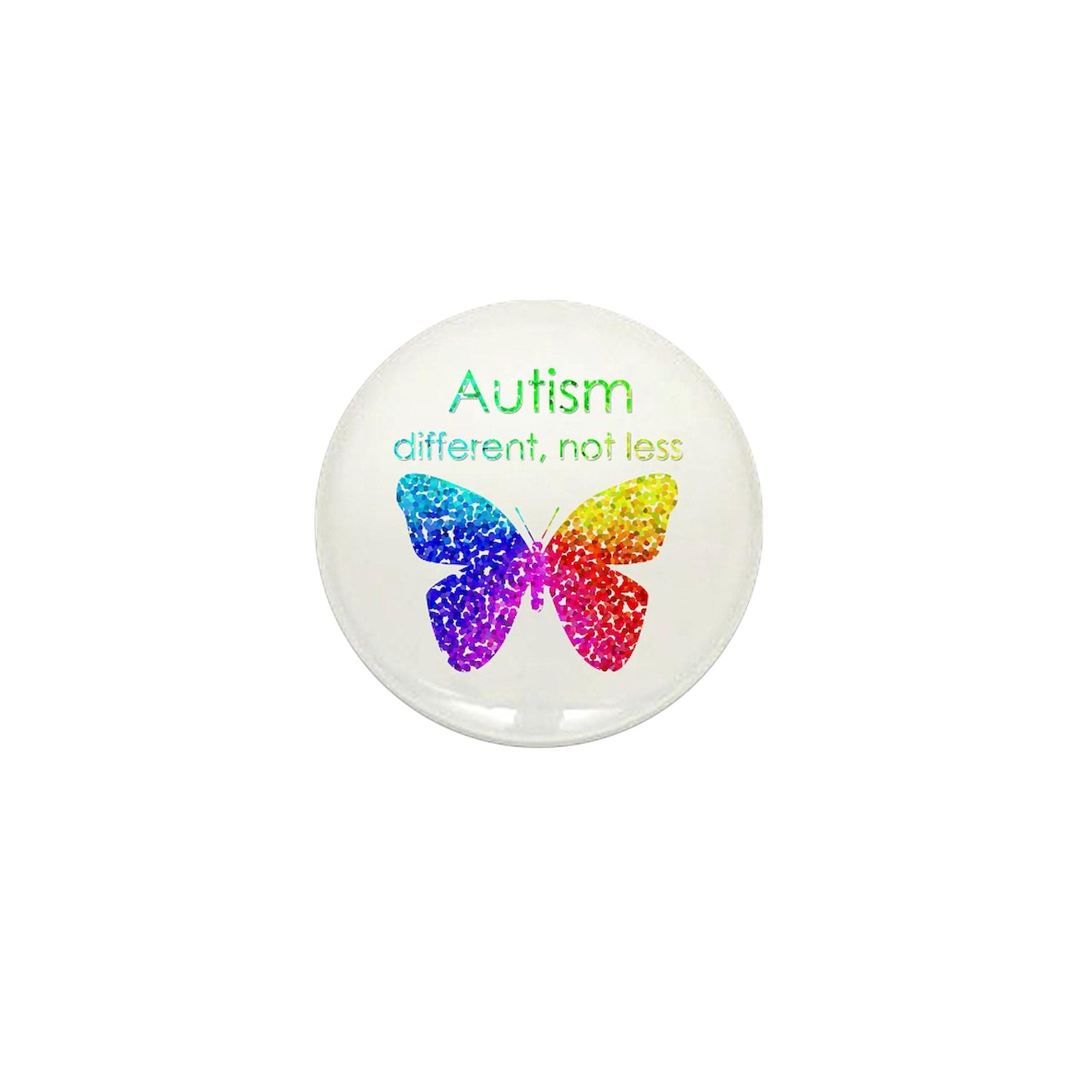CafePressAutism Butterfly, Different, Not Less 1" Round Mini Button