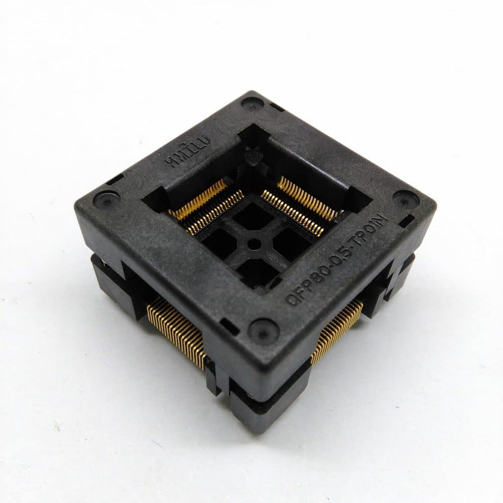 QFP80 FQFP80 TQFP80 LQFP80 to DIP80 Burn in Socket OTQ-80-0.5-09 Pin Pitch 0.5mm IC Body Size 14x14mm tip to tip Size 16x16mm Test Socket Adapter Programmer MCU