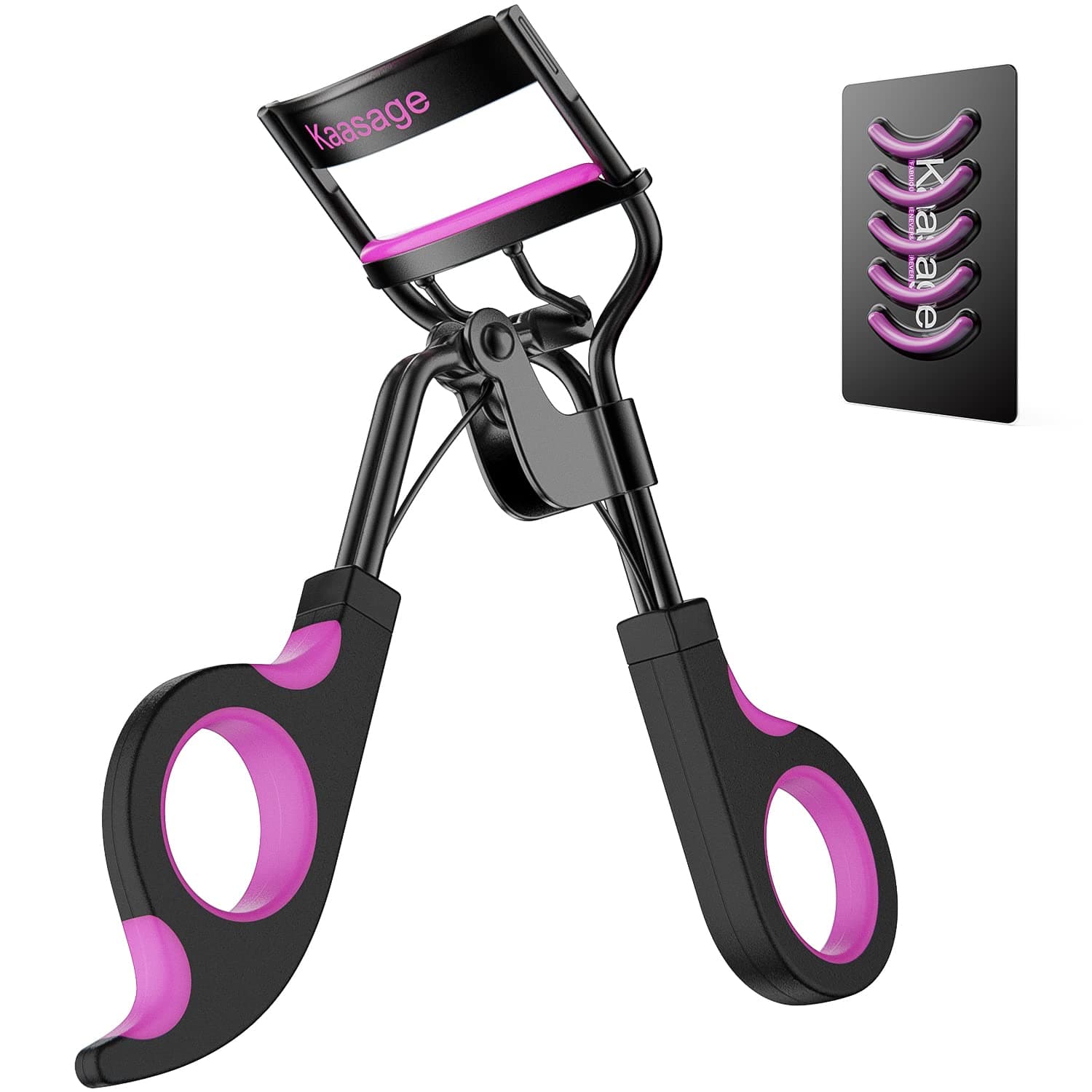 Eyelash Curler with Pads, Lash Curler with 5 Extra Silicone Replacement Pads, Achieve Perfect Curls in 5 Seconds