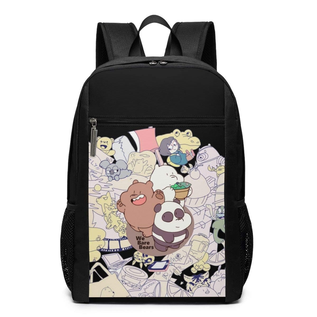 Kaivi Funny Fashion Unisex We Bare Bears Print \r\n Backpacks Black