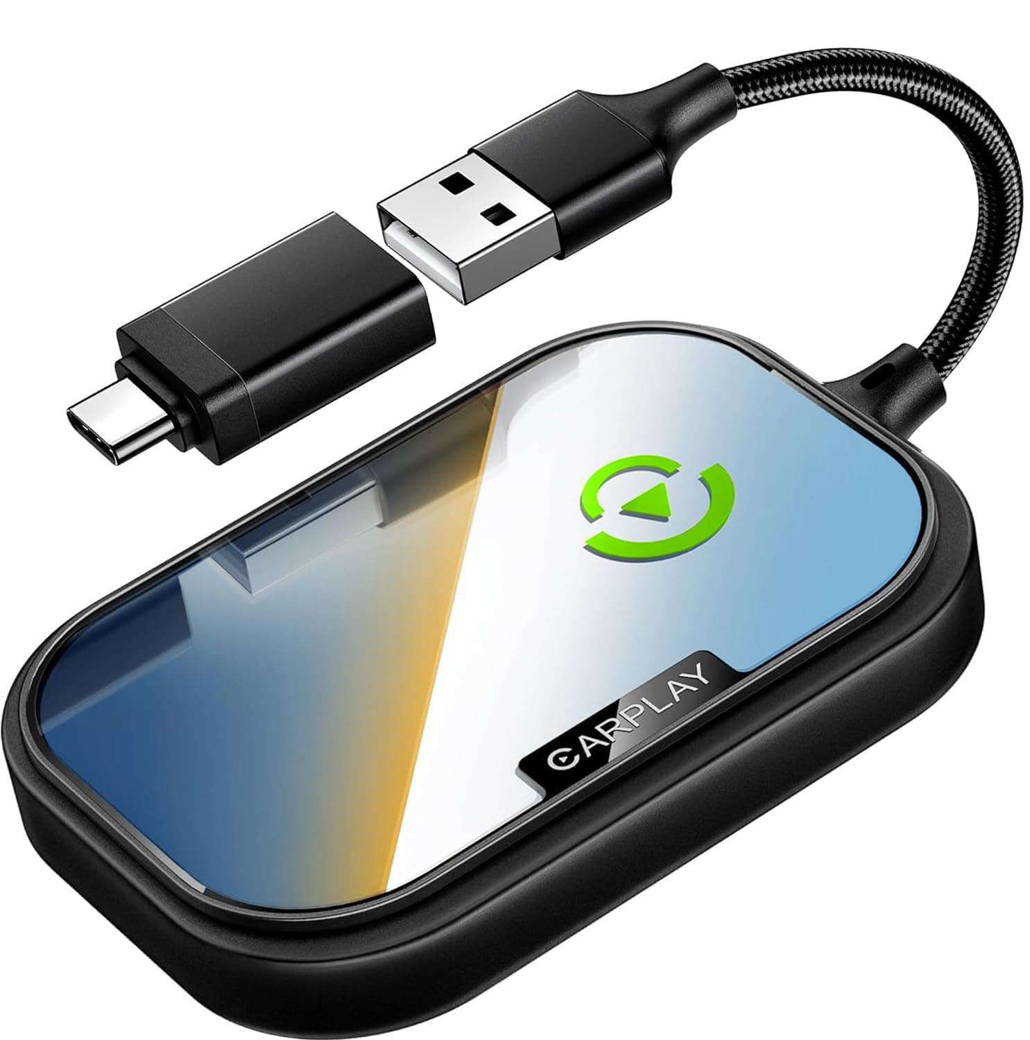 Wireless CarPlay Adapter for Apple iPhone, Converts Factory Wired CarPlay to Wireless CarPlay 2024 Upgrade Plug & Play Auto Connect Fast Easy Use for Cars from 2017 & iPhone iOS Dark Black