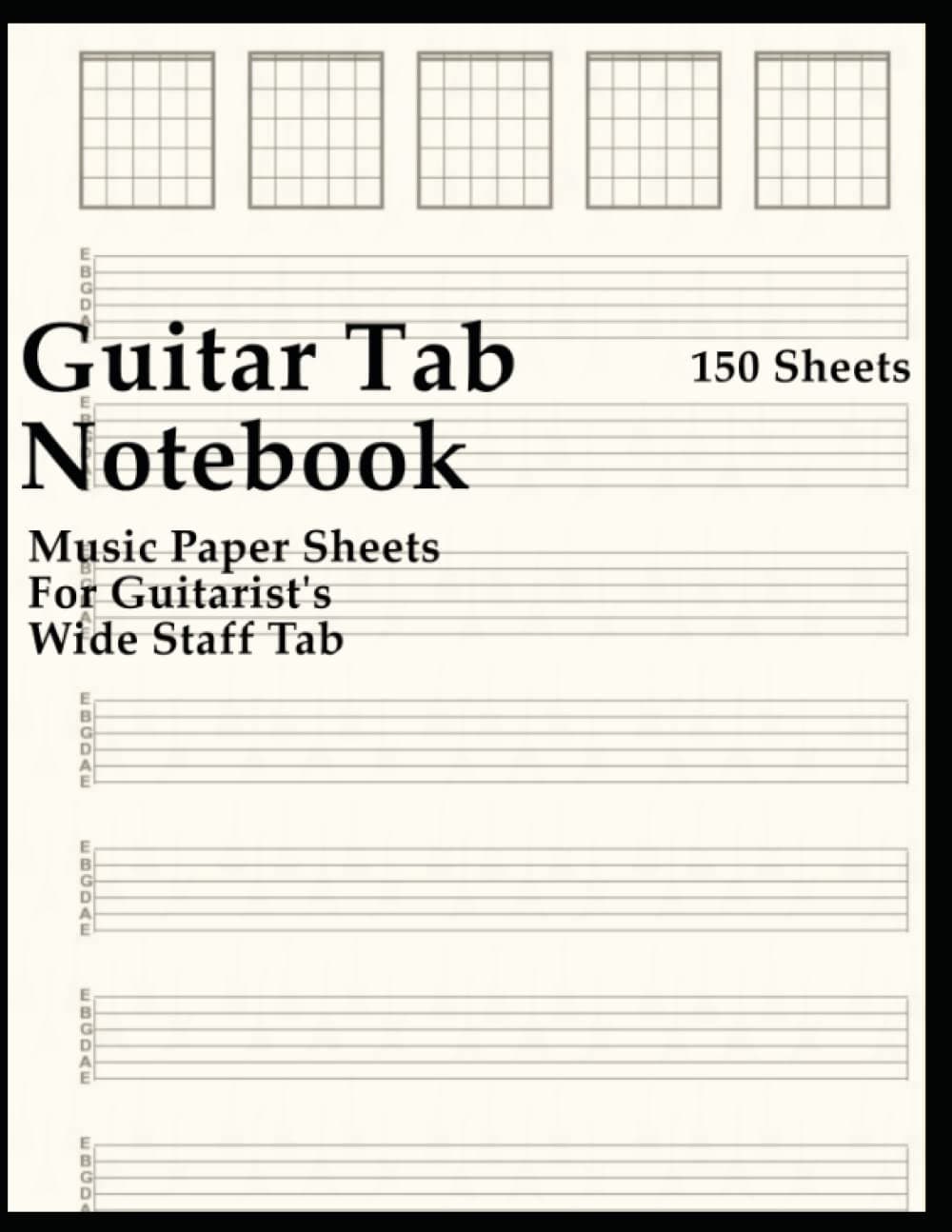 Guitar Tab Notebook: 150+ page blank 6 string guitar tablature notebook 8.5x11