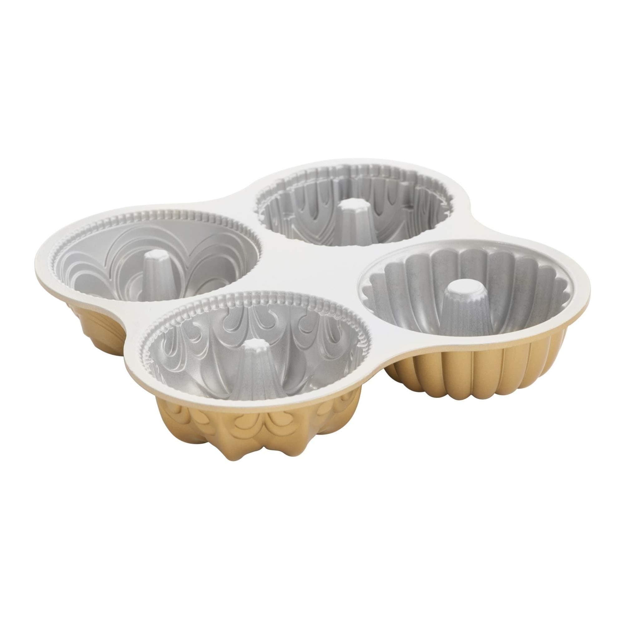 91377 Nordicware 9 Cup Bundt Quartet Pan, Gold