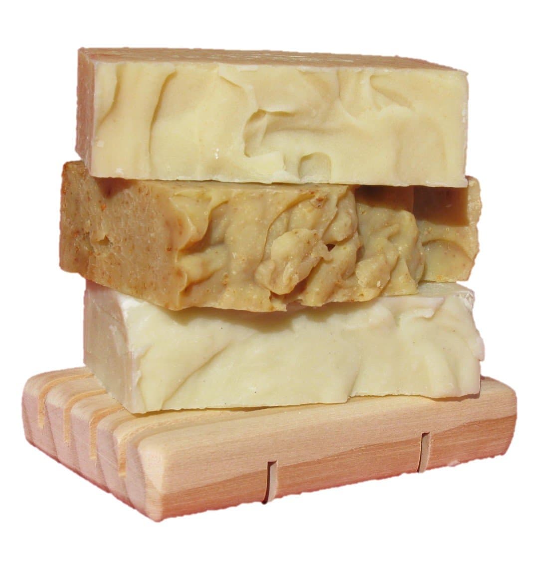 Soap Stax Exfoliating Variety Face/Body/Foot Soap w/Wooden Soap Dish