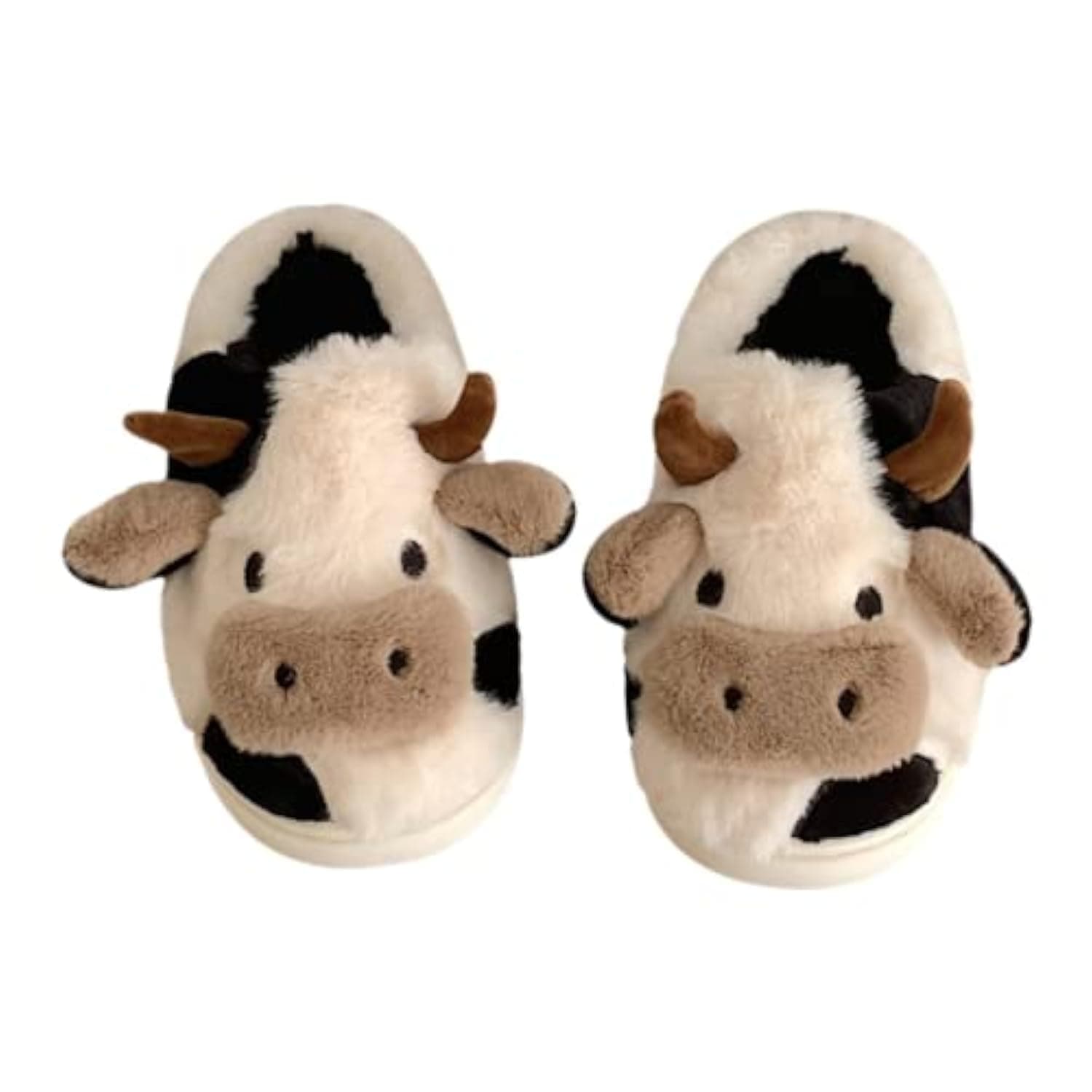 GGOOBWomen's Kawaii Slipper, Cotton Animal Print Slippers for Female, Plush Cow House Slippers in 3 Sizes