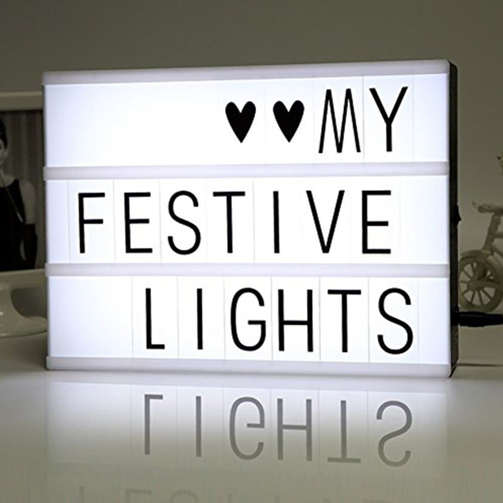 Light Box with Letters and LED Light Cinema Lightbox with 90 letters (A4)