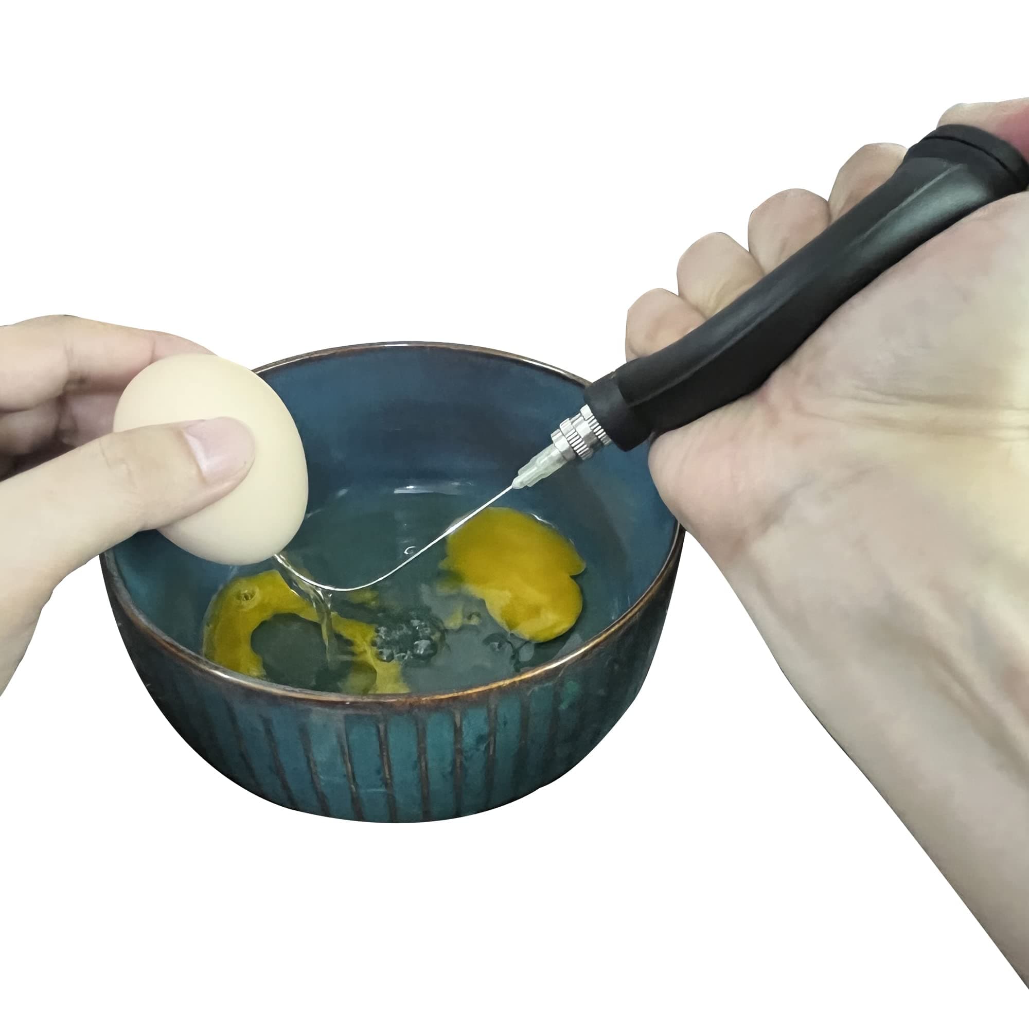 Skoxkoc Easy Egg Blower Empty Egg Tools One Hole Egg Pump and Drill Easter Egg Maker Supplies (Blue)