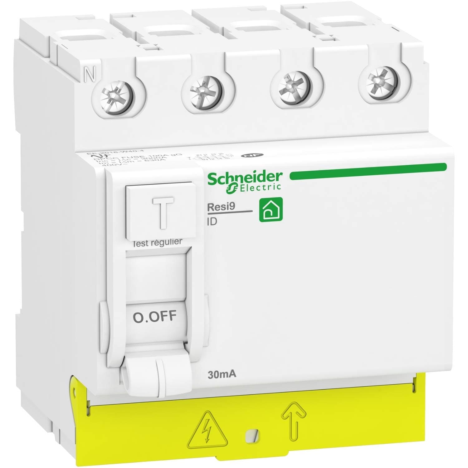 Schneider Electric R9PRA463 Resi9 - Differential Switch - 4P - 63A - 30mA - Type A - Int Diff XP 4P 63A 30mA A