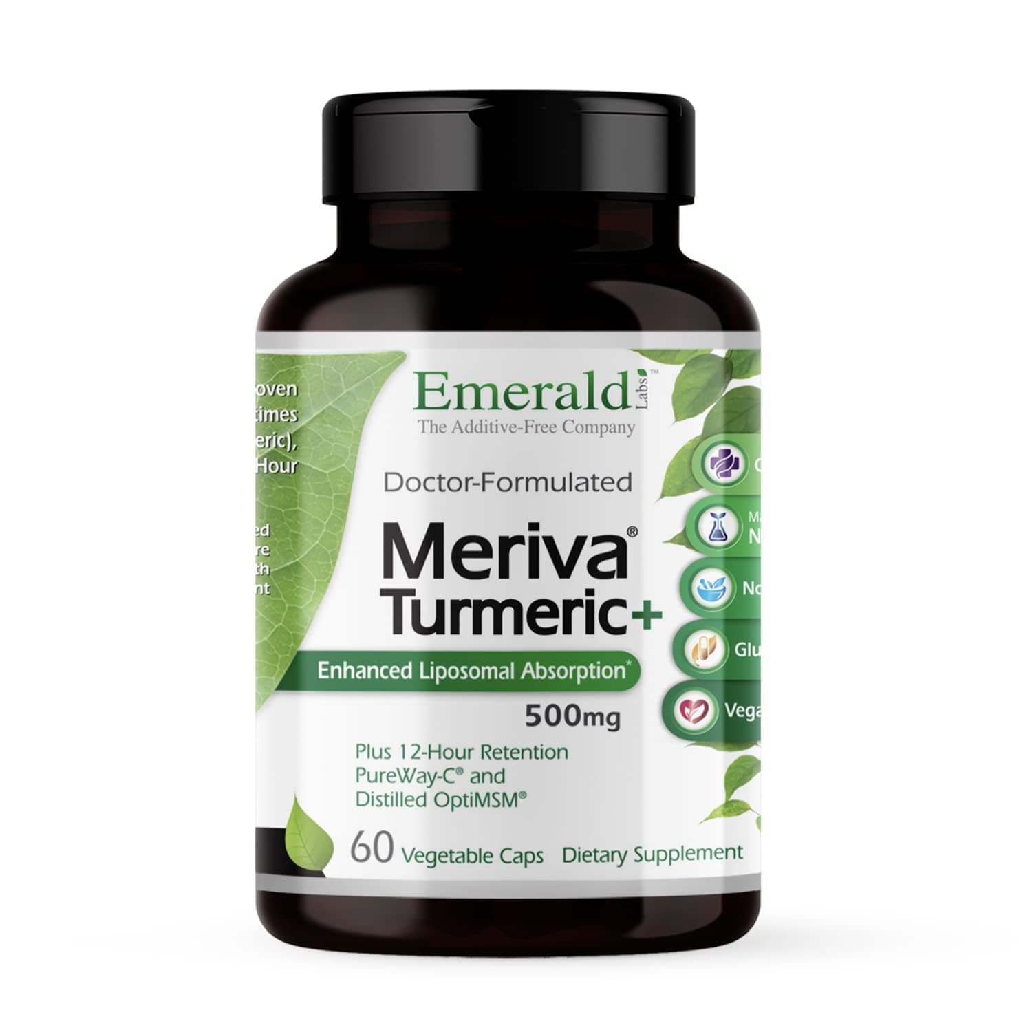 Emerald Labs Meriva Turmeric Plus - Meriva Turmeric, PureWay-C Vitamin C & OptiMSM - Supports Joint Health & Immune Response - 60 Vegetable Capsules (Up to 60-Day Supply)