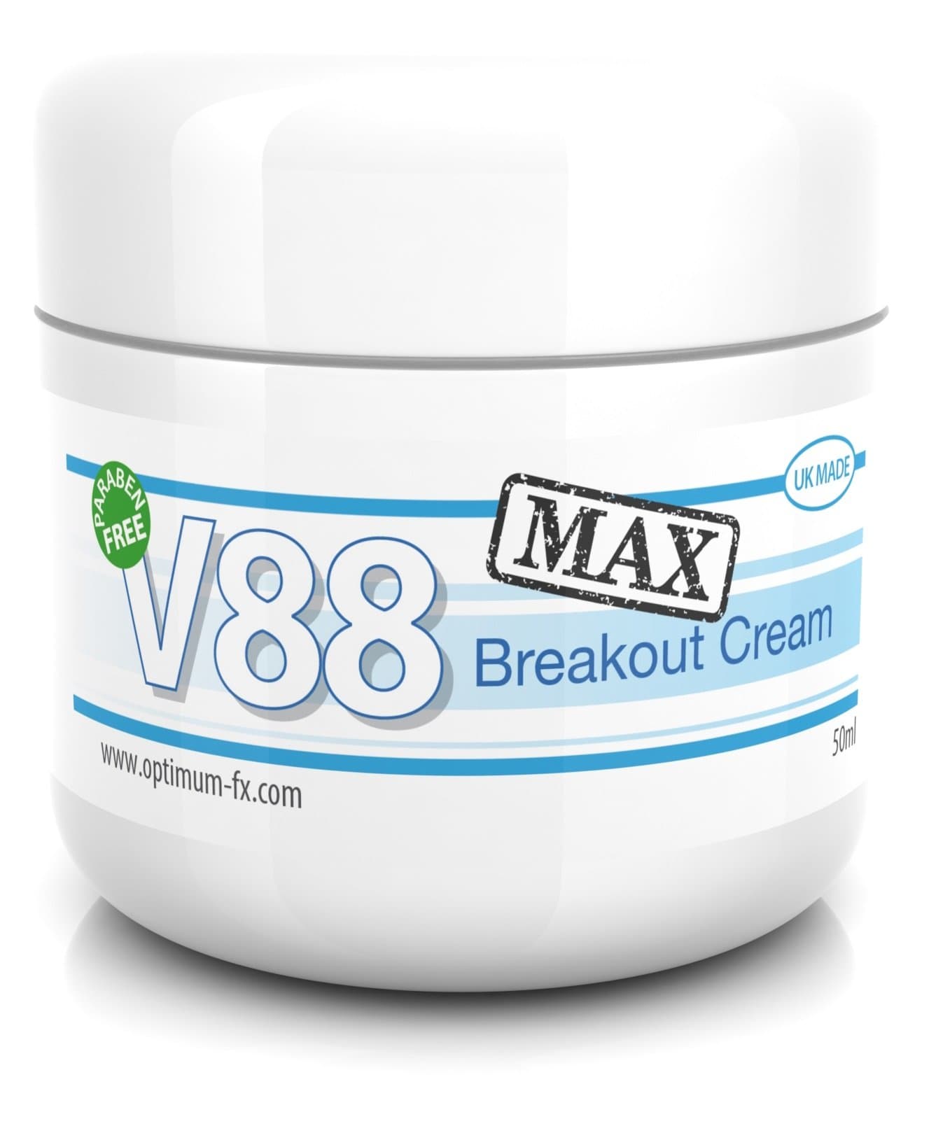V88 MAX Breakout Cream DOUBLE STRENGTH with Salicylic Acid for Spots Blackheads Blemishes and Problem Skin Suitable and Safe for those Prone to Acne - Paraben and Cruelty FREE - 50 grams