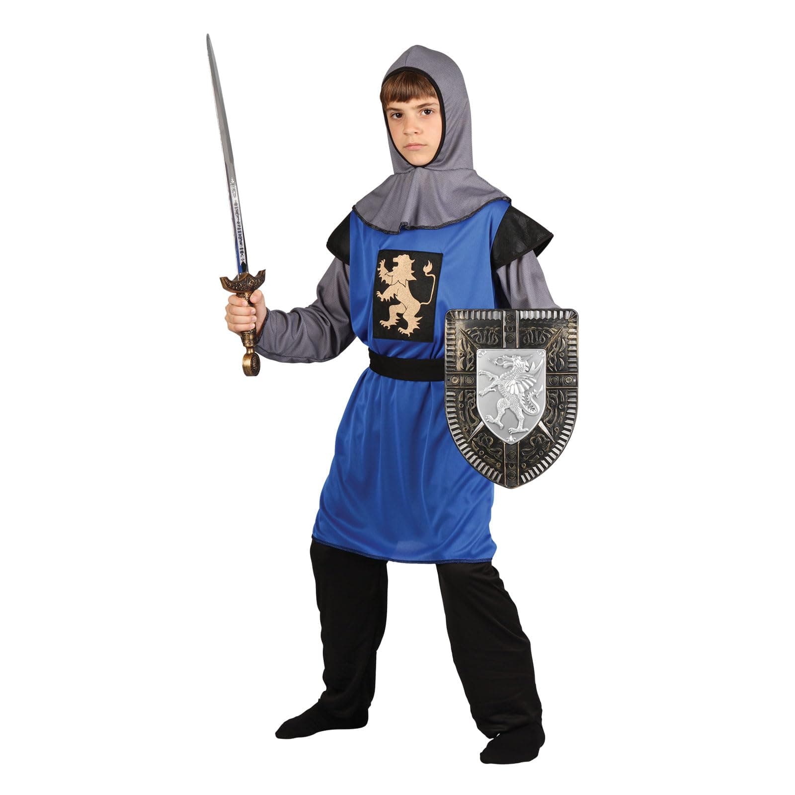 Wicked Costumes Boys Medieval Knight Fancy Dress Costume Medieval Warrior Crusader Soldier Outfit World Book Day Halloween