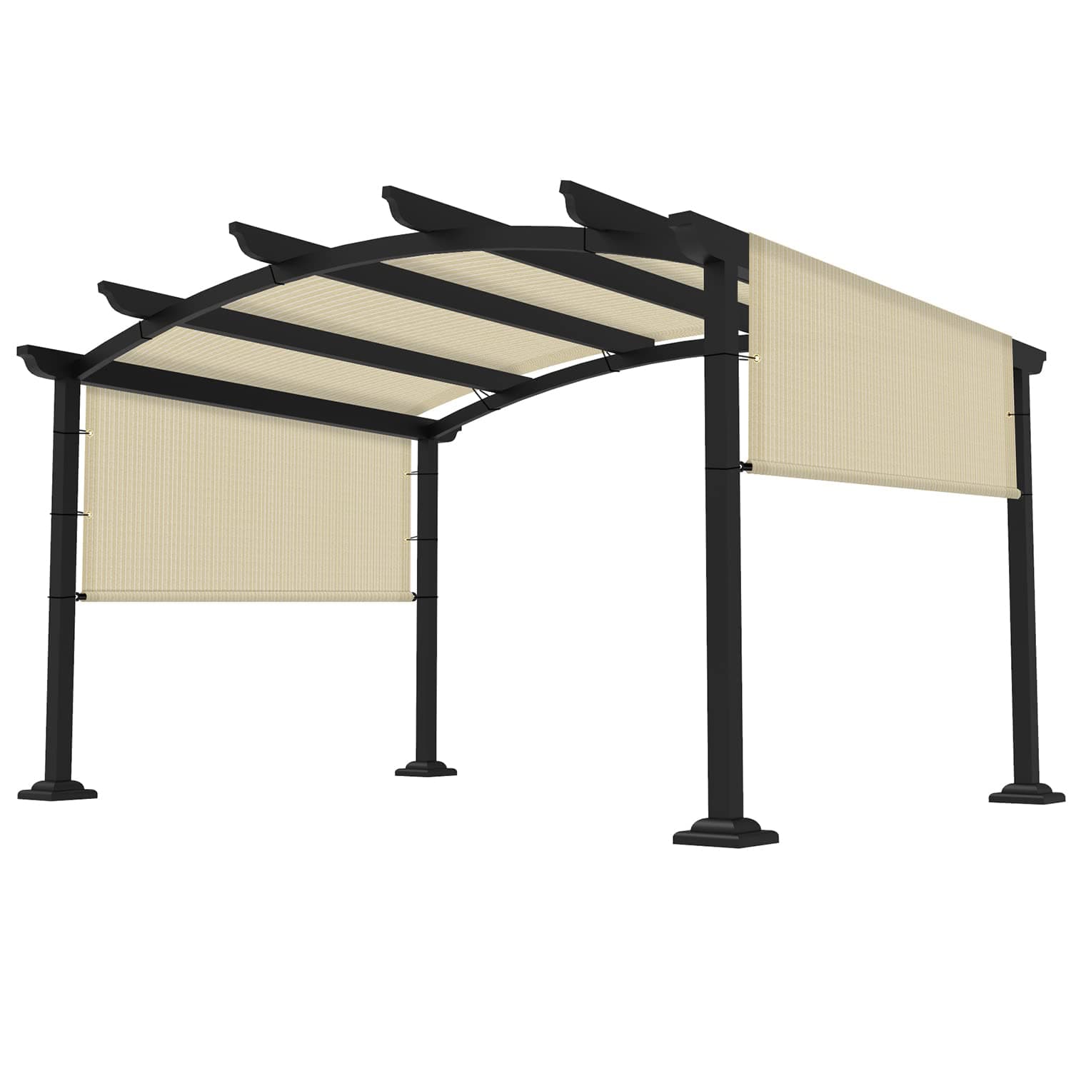8' × 12' Pergola Shade Cover Universal Replacement Canopy Cover Outdoor Durable Fabric Sun Shade Cloth for Deck Patio Porch Backyard Gazebo with Grommets & Weighted Rods, Beige