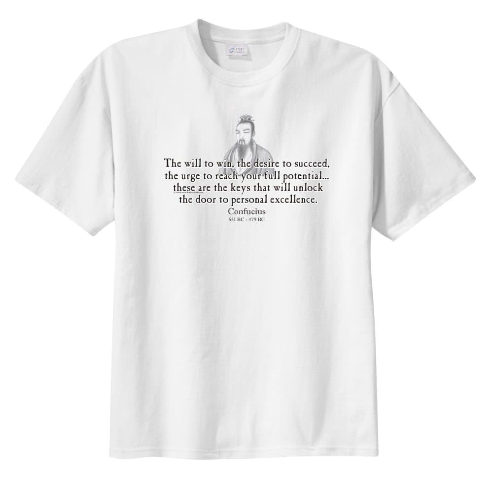 Confucius Quote - The will to win, the desire to succeed - ThinkerShirts Boy's Short Sleeve T-Shirt White S