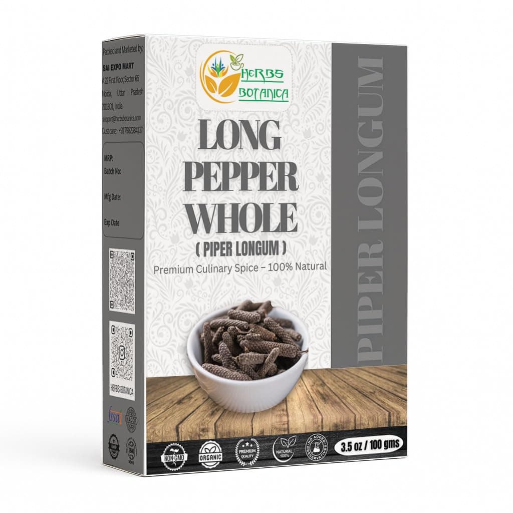 Herbs Botanica Long Pepper Whole Piper Longum Black Peppercorns Pippali Whole Piper Indian Pure Longum Natural Poivre Wholes Dried Quality 3.52 oz / 100gms