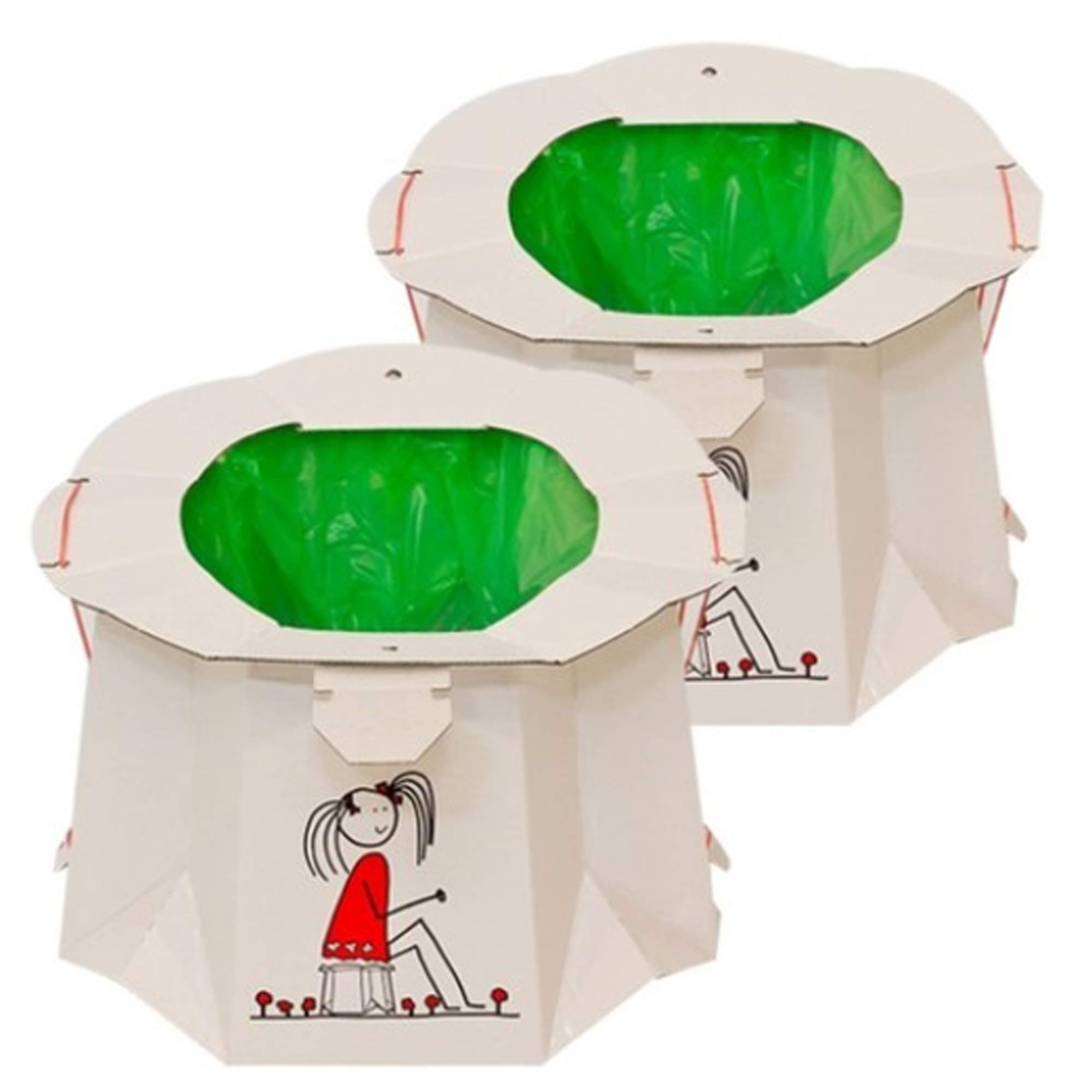 Tron 2ea Disposable Folding Paper Portable Toilet with Paper Bag for Travel Outdoor Kids Babys Camping Boating Shopping Traveling & Roadtripping