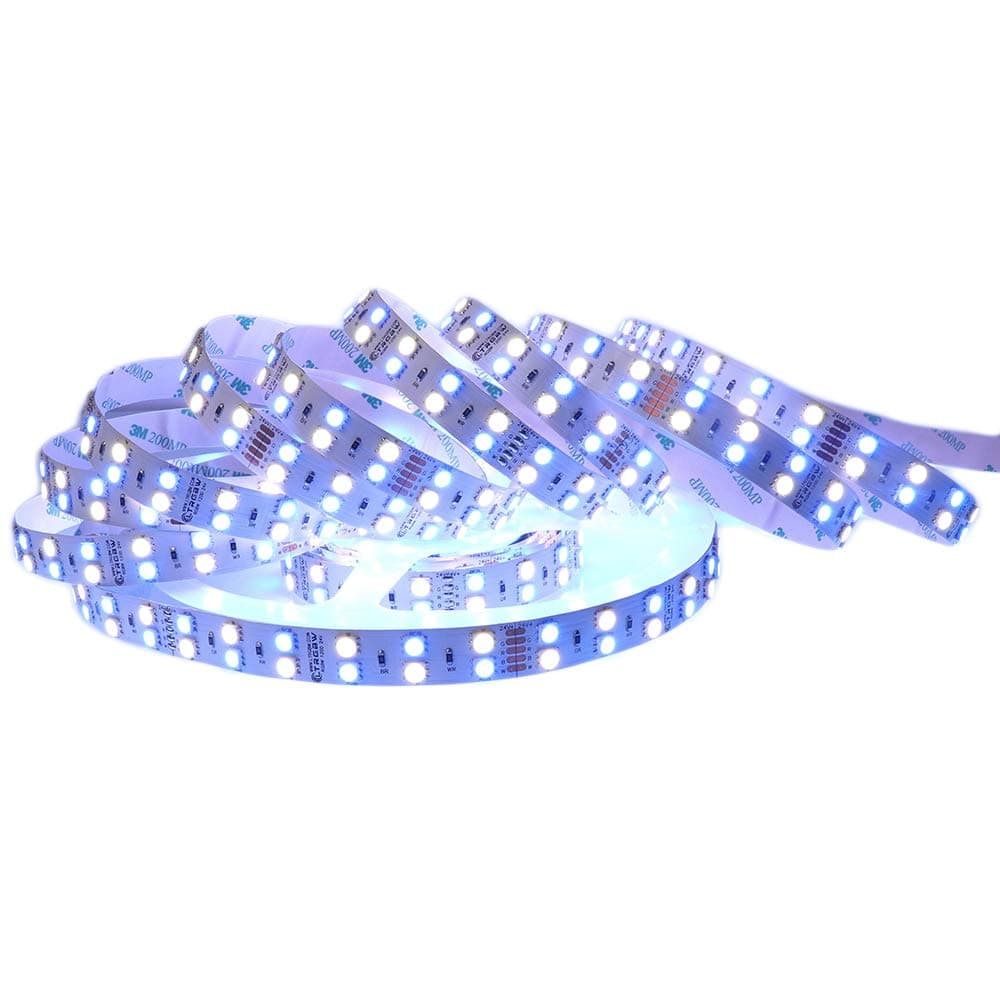 LTRGBW Super Bright Double Row DC 24V 600LEDs 5M RGB+Cold White (6500k-7000K) 5050 SMD Non-Waterproof RGBW LED Strip Lights